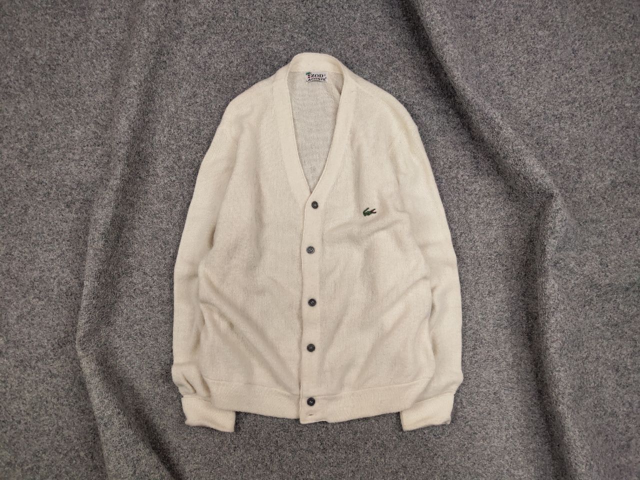 Lacoste Rare Vintage 90's Izod Lacoste Logo Beige cardigan Sweater Size US M / EU 48-50 / 2 - 1 Thumbnail
