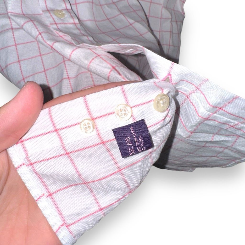 Robert Talbott Seaward & Stearn White & Pink Check S/S Button Down Shirt XL Size US M / EU 48-50 / 2 - 8 Thumbnail