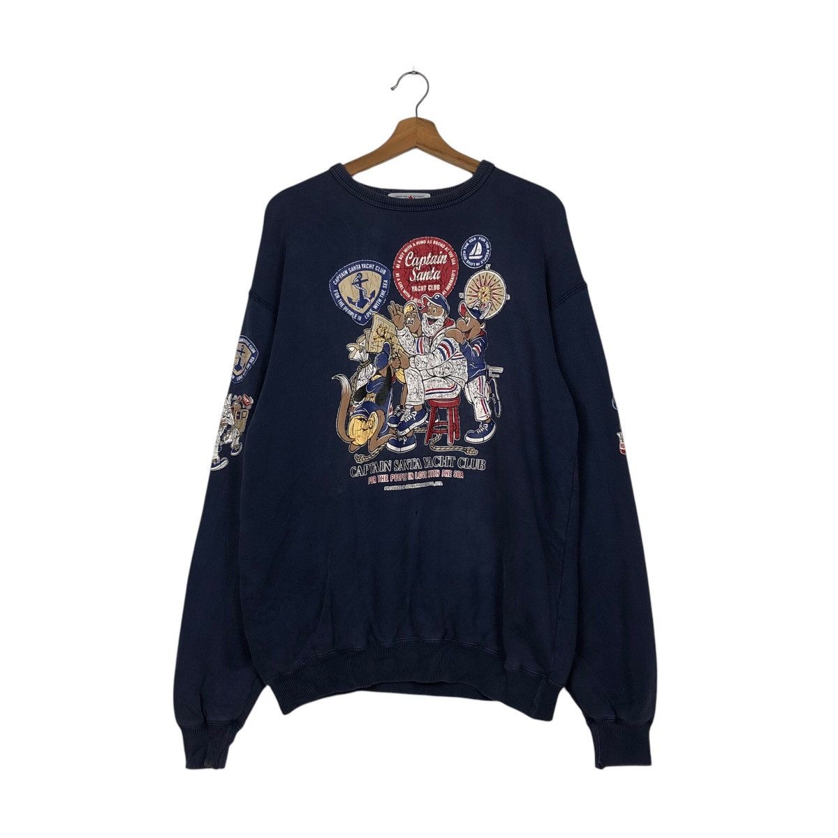 Cartoon Network × Japanese Brand × Vintage 📌Vintage Sweatshirt Captain Santa Big Logo Overprint Size US L / EU 52-54 / 3 - 2 Thumbnail