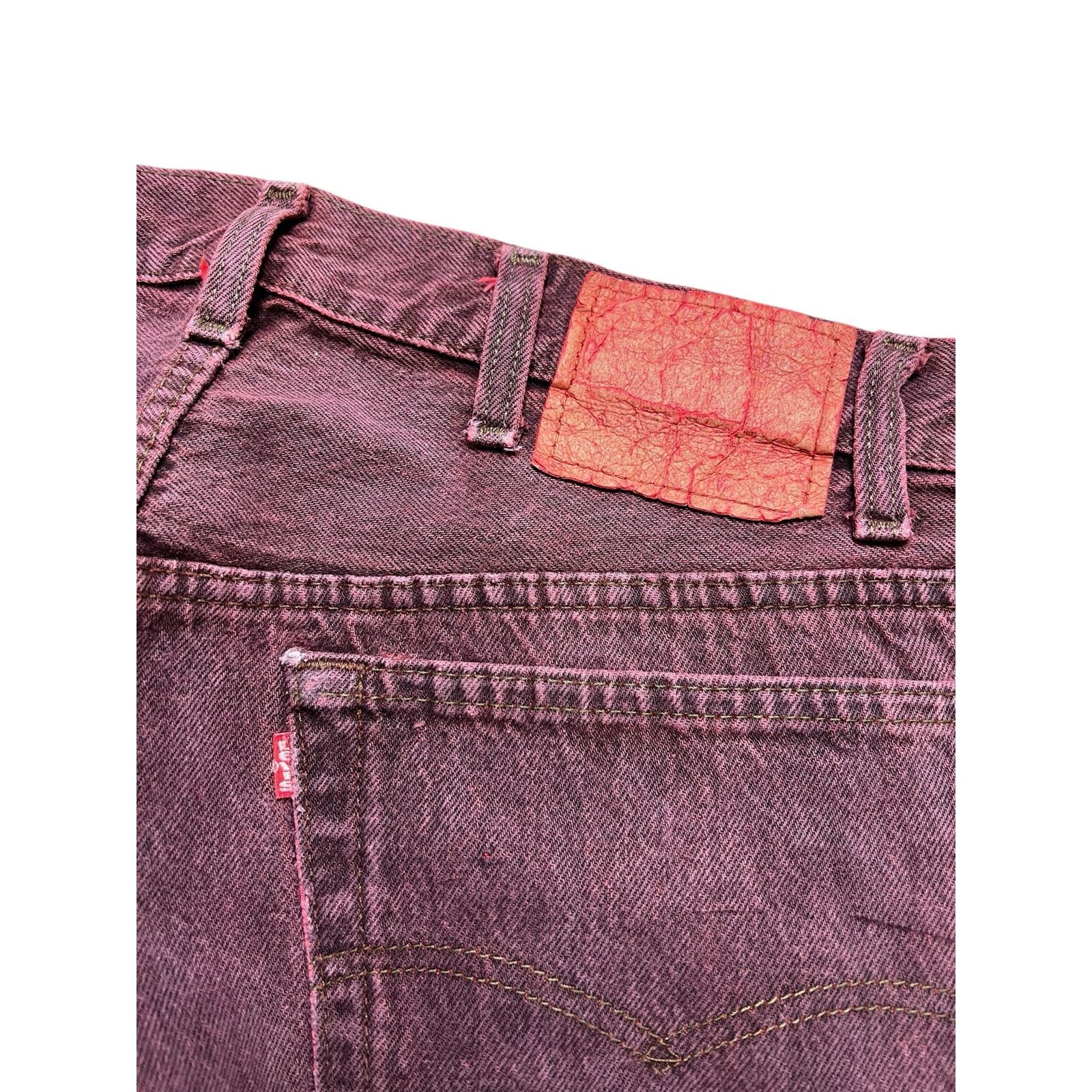Levi's Vintage 80s Levi’s 501 Red Overdyed Jeans Distressed 38x30 Size US 38 / EU 54 - 11 Thumbnail