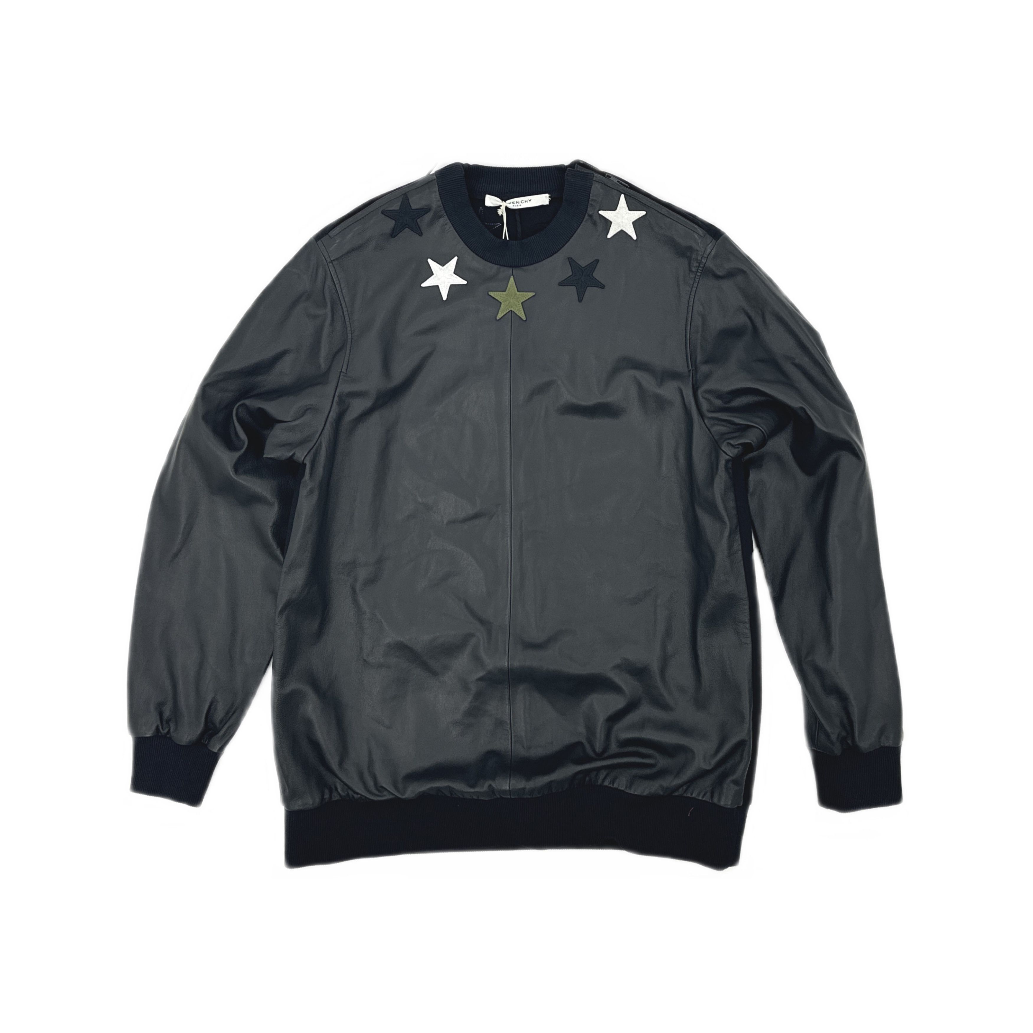 Givenchy Givenchy Star Patch Leather Sweatshirt Size L Size US L / EU 52-54 / 3 - 1 Thumbnail