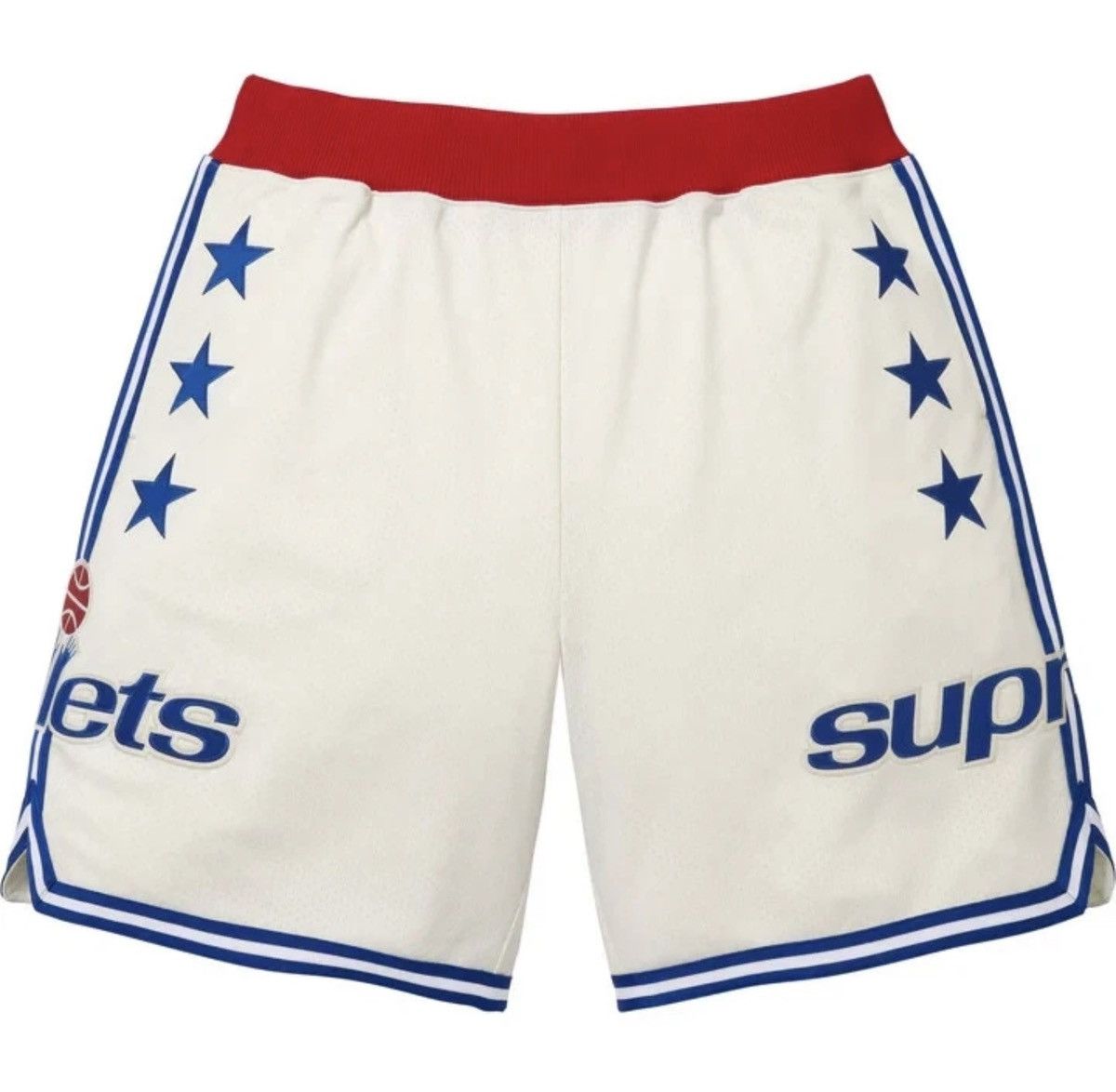 Supreme SUPREME MITCHELL & NESS BULLETS BAGGY JEAN SHORTS SS26 