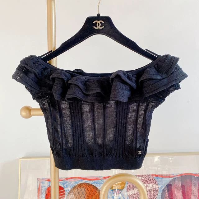 Chanel Chanel Black one-shoulder vest Size XS / US 0-2 / IT 36-38 - 2 Thumbnail