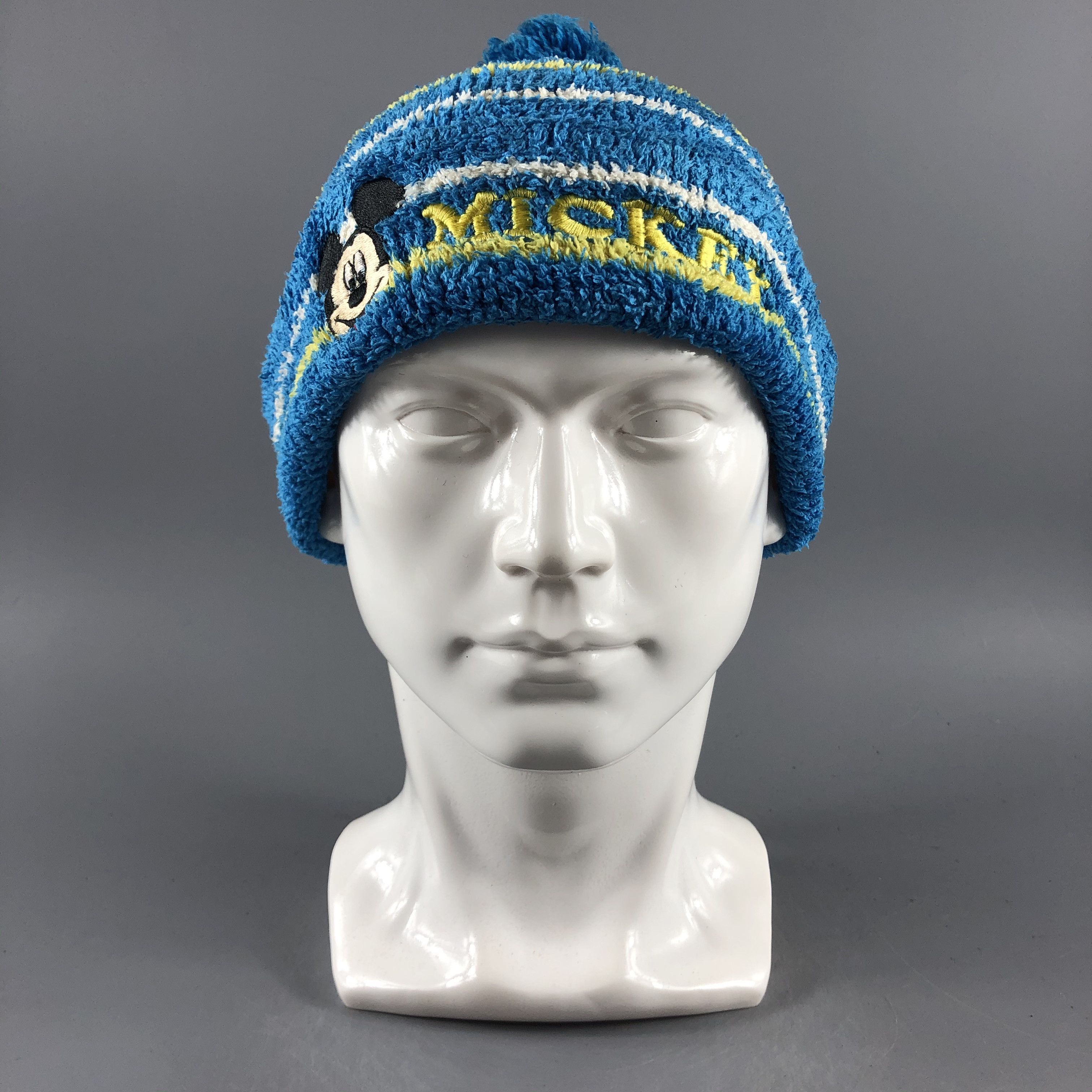 Disney × Mickey Mouse × Vintage Mickey Stripe Bobble Beanie Snow Hat Snow Cap -D311 Size ONE SIZE - 7 Thumbnail