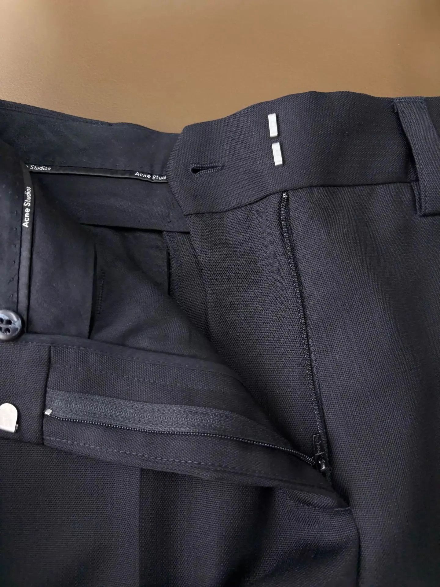 Acne Studios Acne Studios Black Wool Wide-Leg Casual Pants 32 New Size 32" / US 10 / IT 46 - 3 Thumbnail