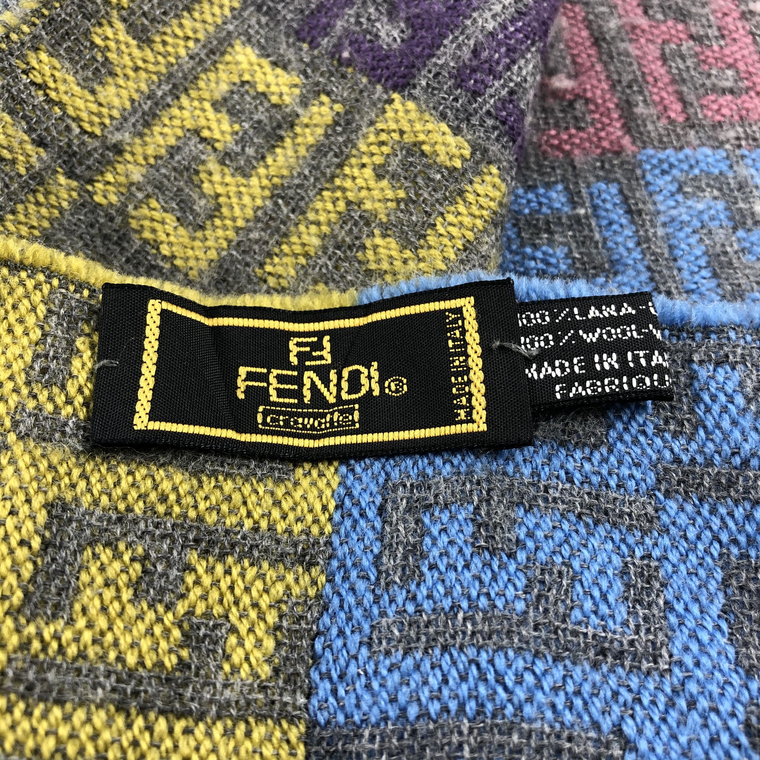 Fendi FENDI MONOGRAM Multicolor Scarf Muffler Wool V752 Size ONE SIZE - 5 Thumbnail