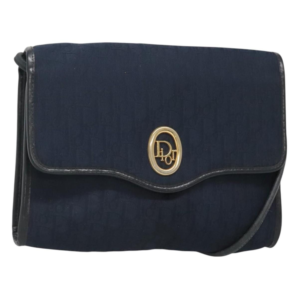 Dior DIOR Trotter Canvas Shoulder Bag Navy Gold Size ONE SIZE - 1 Thumbnail