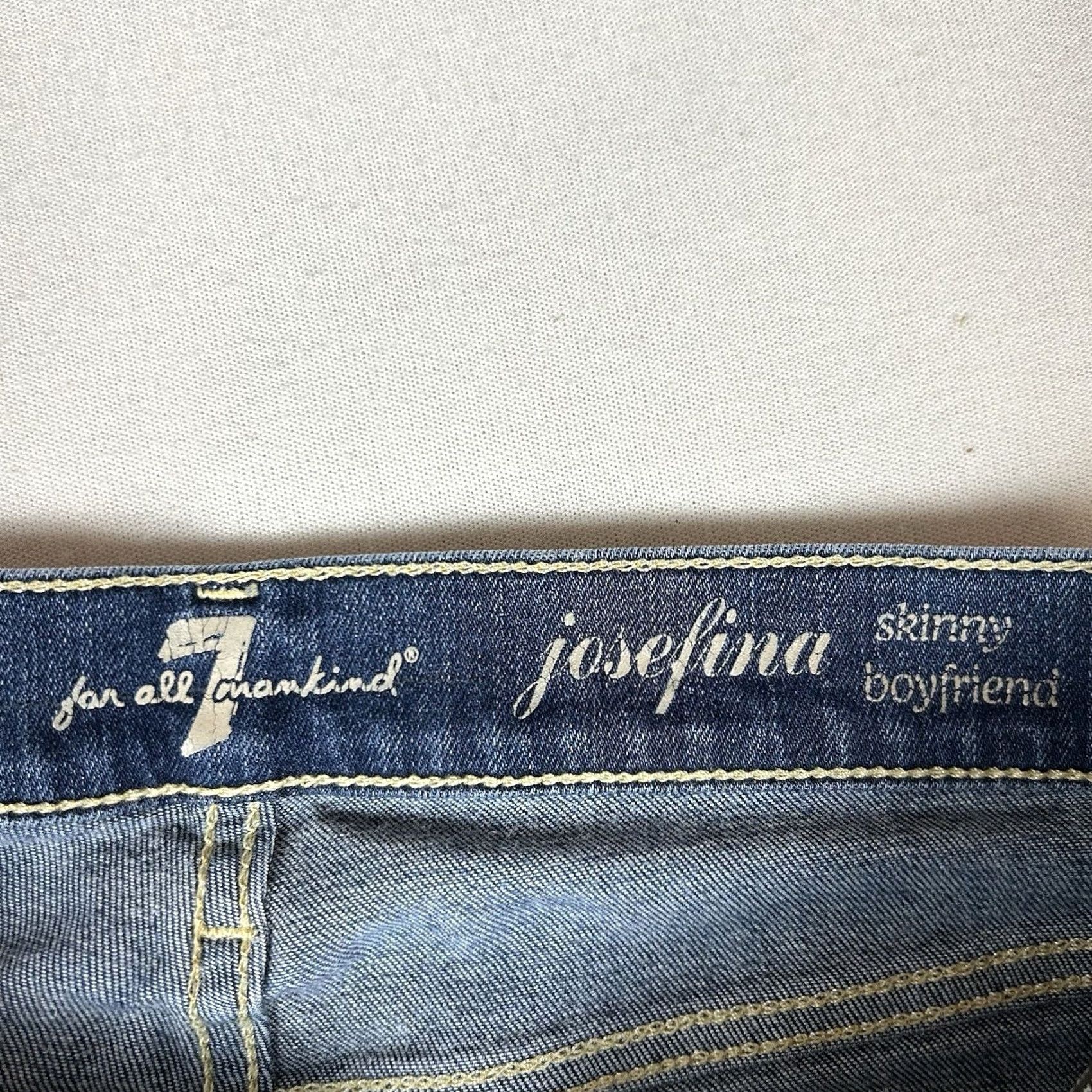 7 For All Mankind 7 For All Mankind Josefina Jeans Women Skinny 29 Blue Denim 5-Pocket Stretch Regular Inseam 28 Modern Vintage No Size 29" - 6 Thumbnail