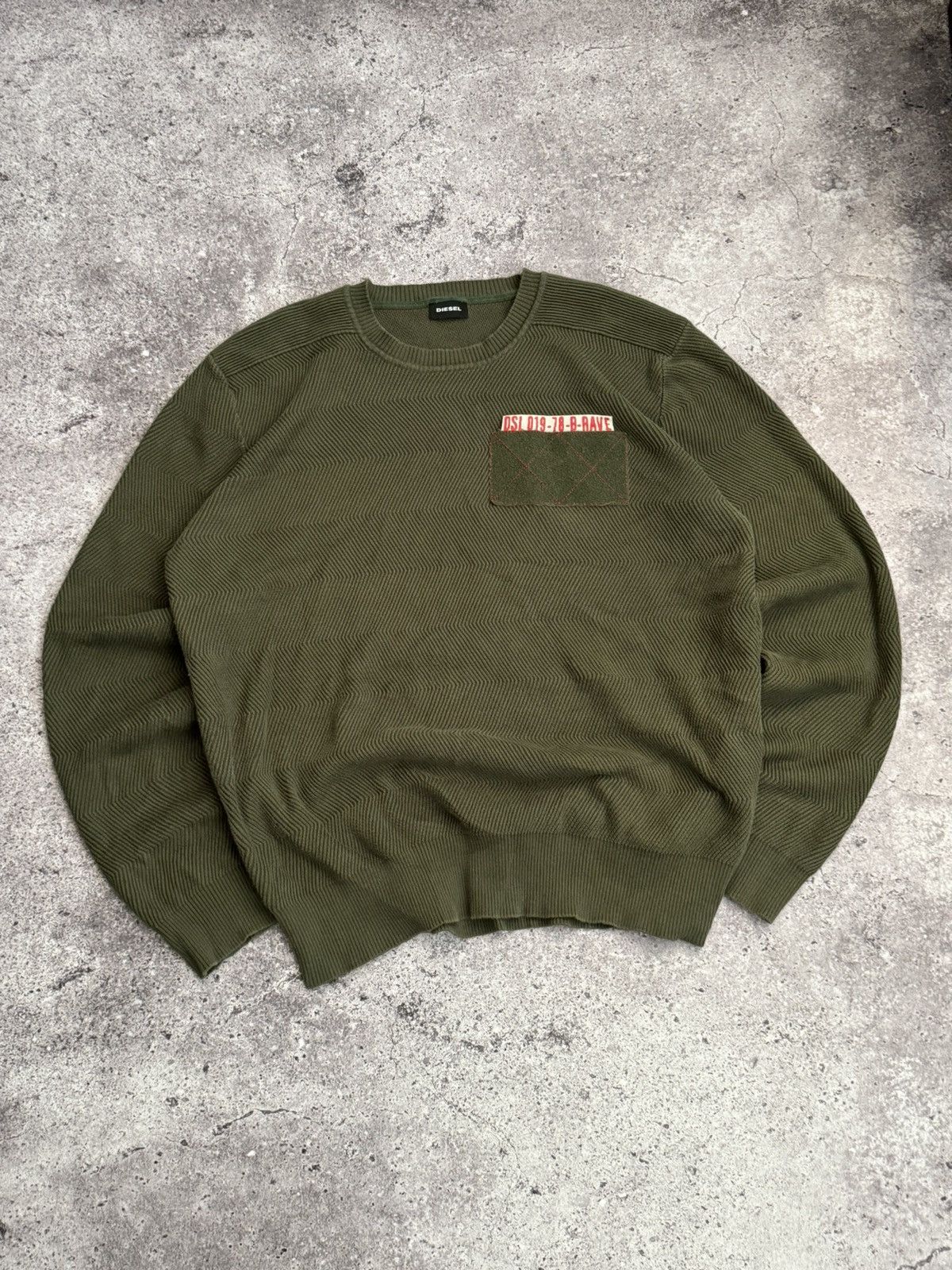 Diesel Vintage Diesel military style knitting sweater sweatshirt Size US XL / EU 56 / 4 - 1 Thumbnail