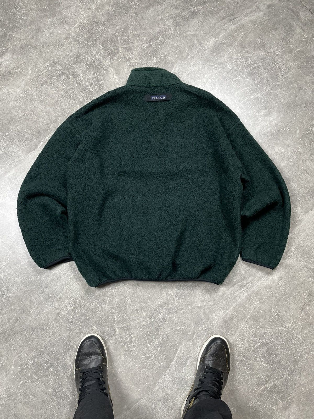 Nautica × Vintage Nautica Vintage Fleece Sweater Green Zip Sweater Made in USA Size US XL / EU 56 / 4 - 4 Thumbnail