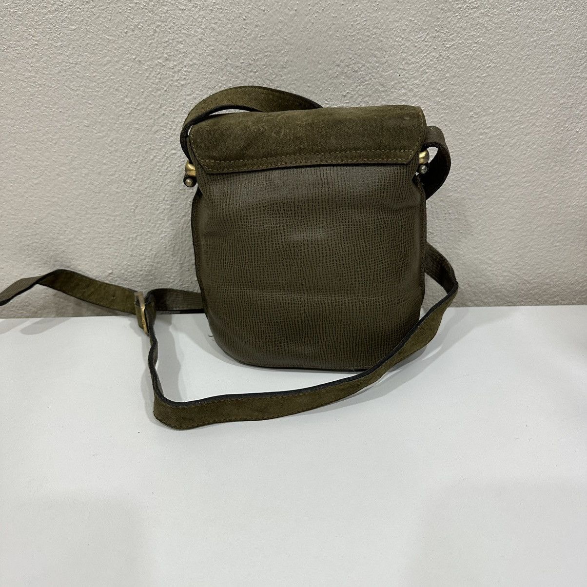 Fendi ‼️LD‼️FENDI ROMA OLIVE GREEN SUEDE FLAP MINI CROSSBODY BAG Size ONE SIZE - 4 Thumbnail