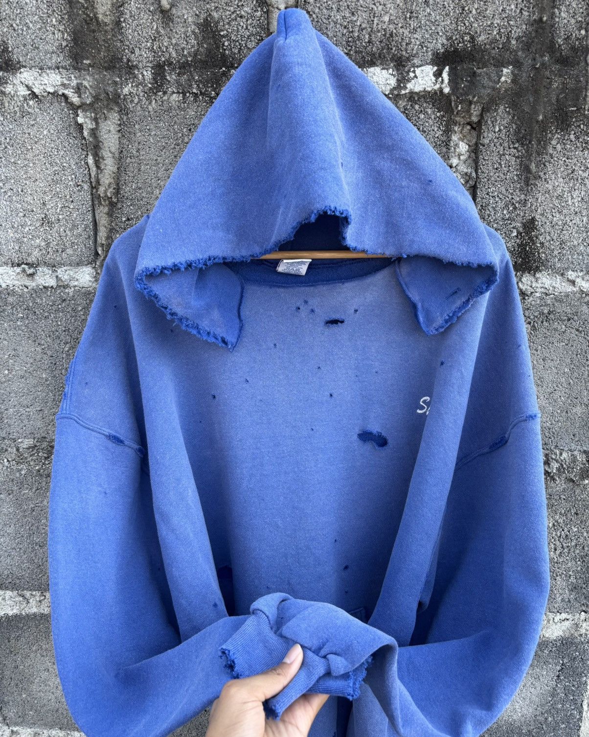 Russell Athletic Thrashed Distressed Hoodie Russell Faded Size US XXL / EU 58 / 5 - 3 Thumbnail