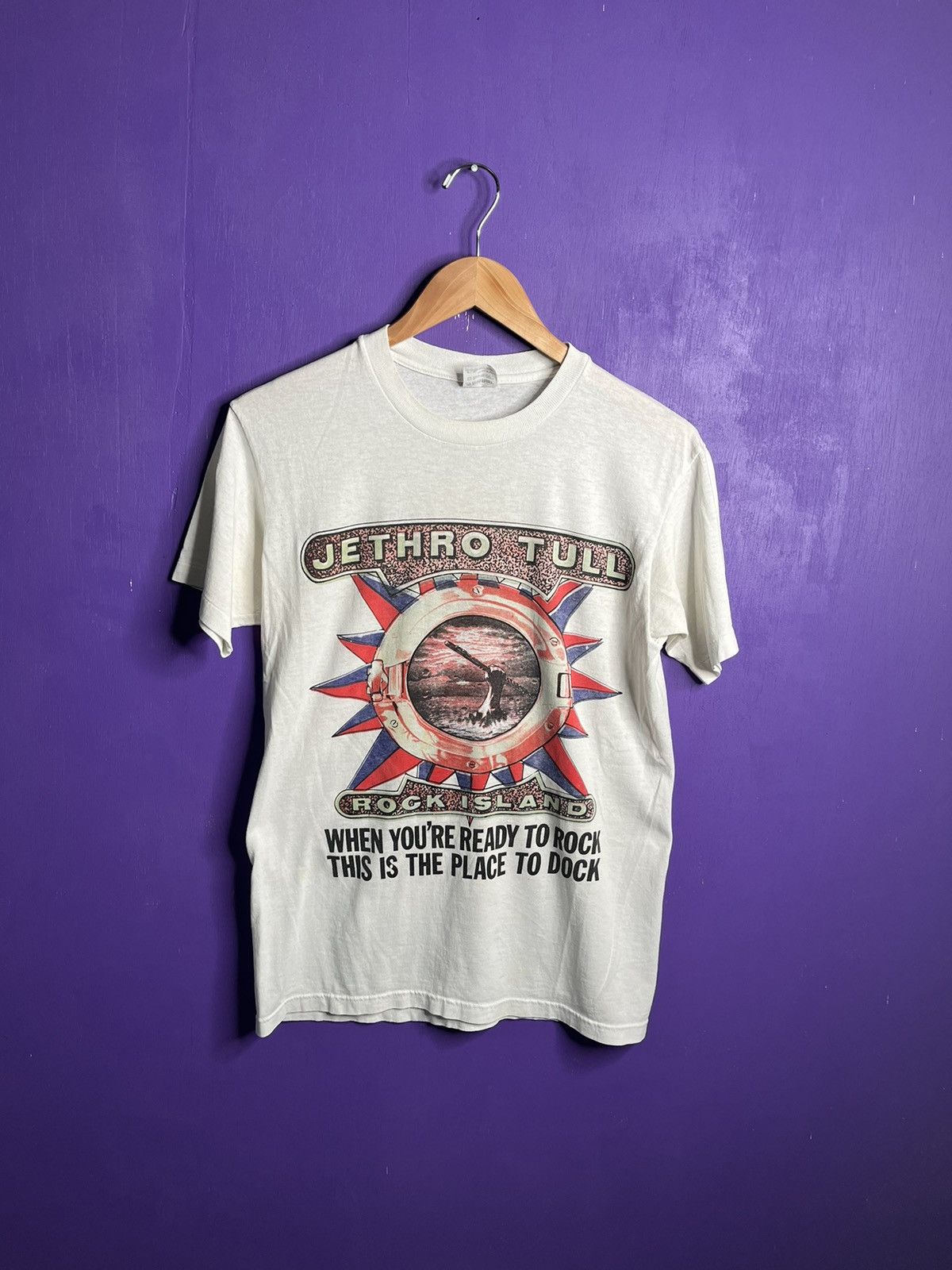 Band Tees × Vintage Vintage 80s Jethro Tull rock island tour tee Size US M / EU 48-50 / 2 - 1 Thumbnail