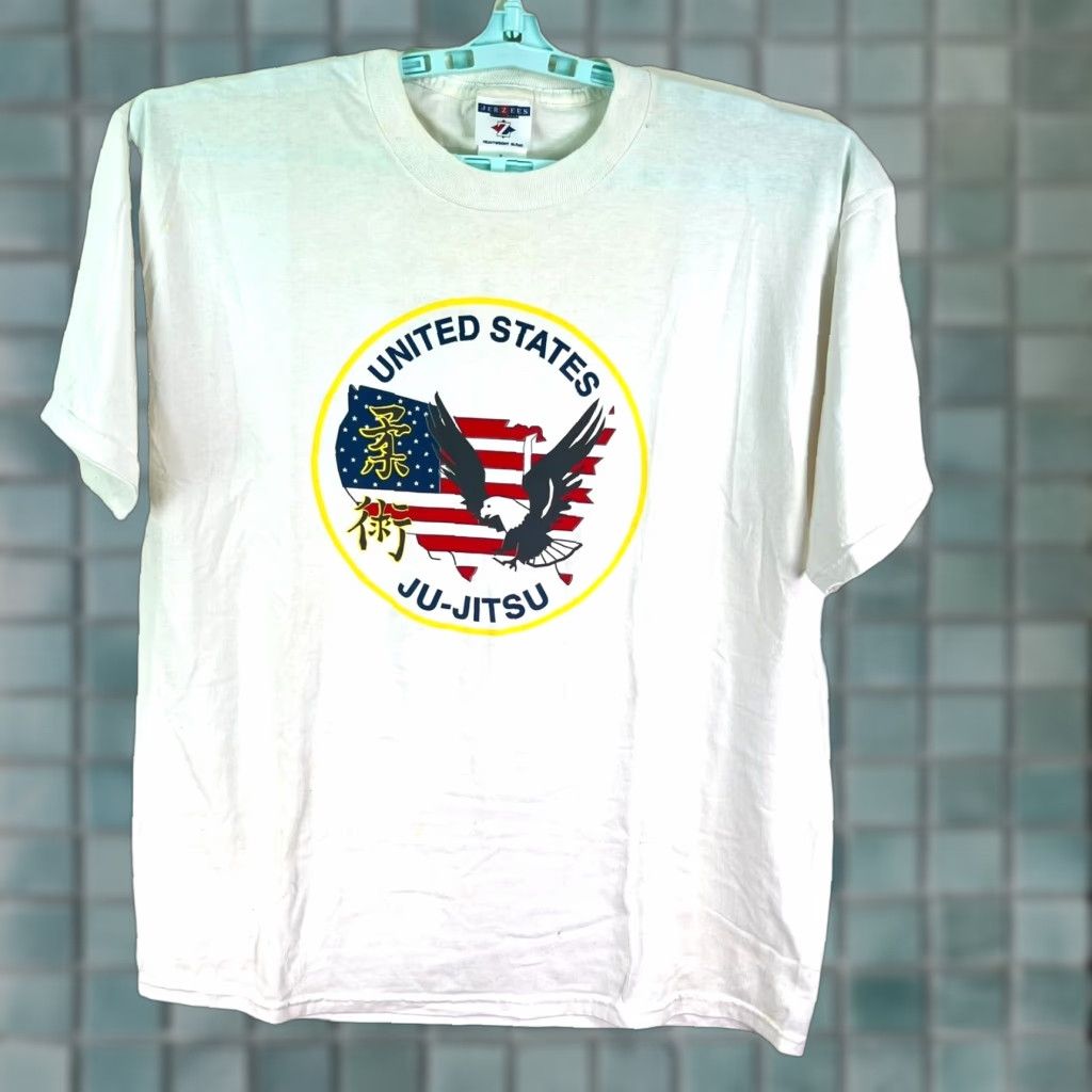 Jerzees JERZEES United States Ju-Jitsu Graphic T-Shirt Mens XL White Tag Size US XL / EU 56 / 4 - 1 Thumbnail