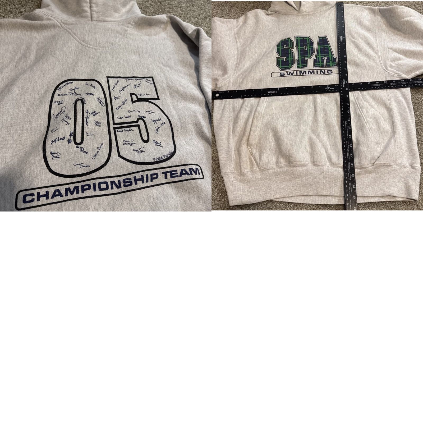 Champion VINTAGE Champion Reverse Weave Hoodie Sweatshirt XL Gray Reversible High School Y2K Champion Unisex Adults Mens Womens Girls Boys Size US XL / EU 56 / 4 - 8 Thumbnail