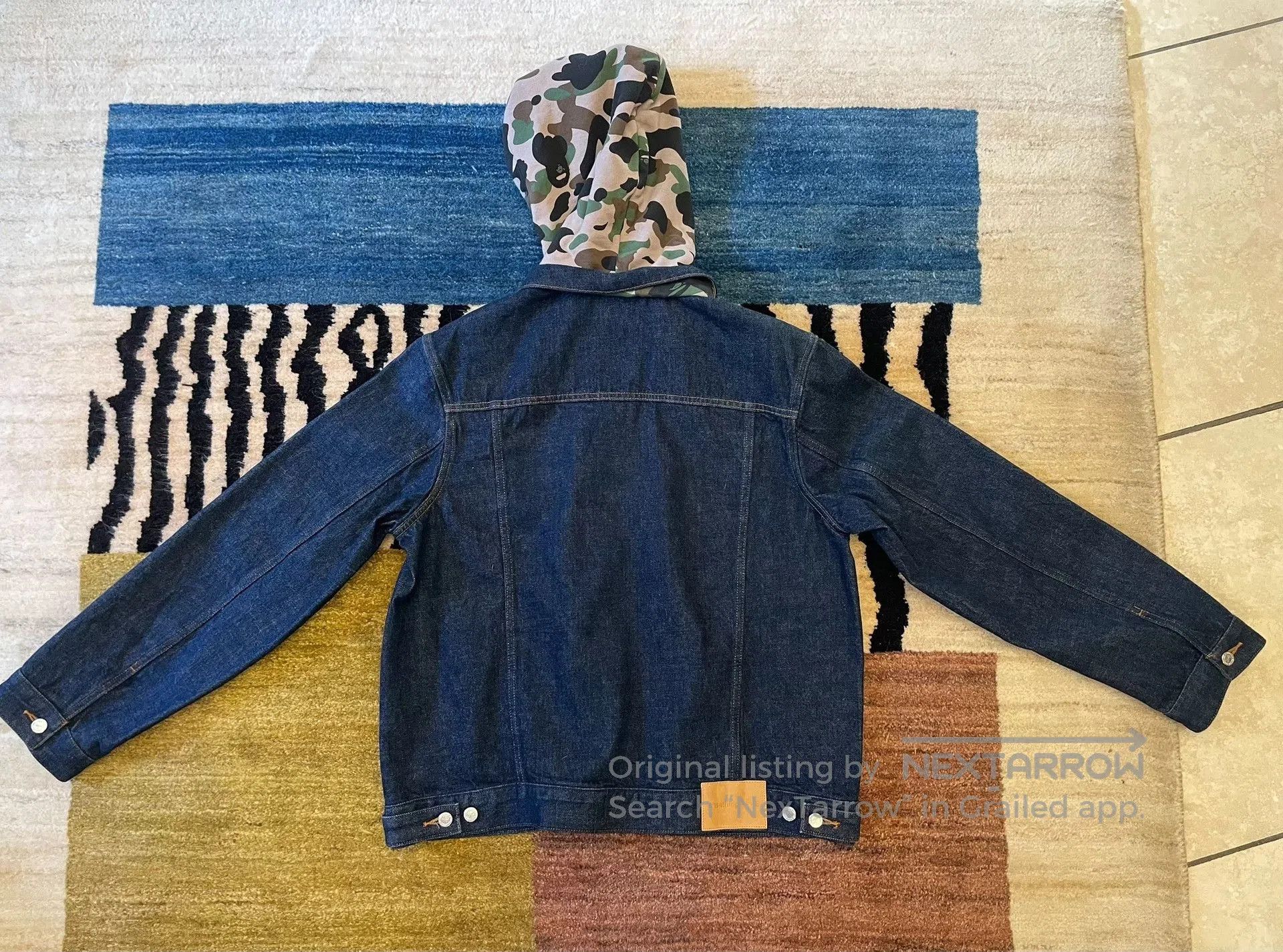 Bape A.P.C. Bape Collaboration Camo Hat Denim Jacket. Size US XL / EU 56 / 4 - 6 Thumbnail