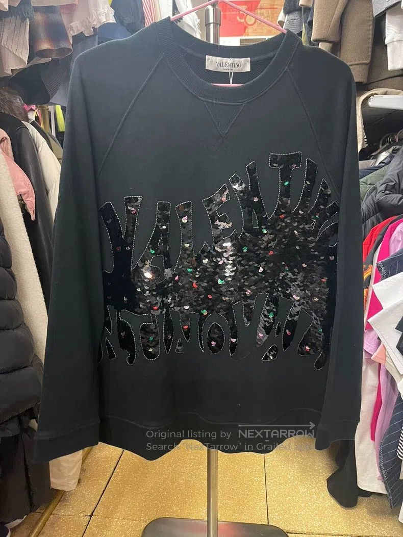 Valentino Valentino Black sequin black sweatshirt Size S / US 4 / IT 40 - 1 Thumbnail