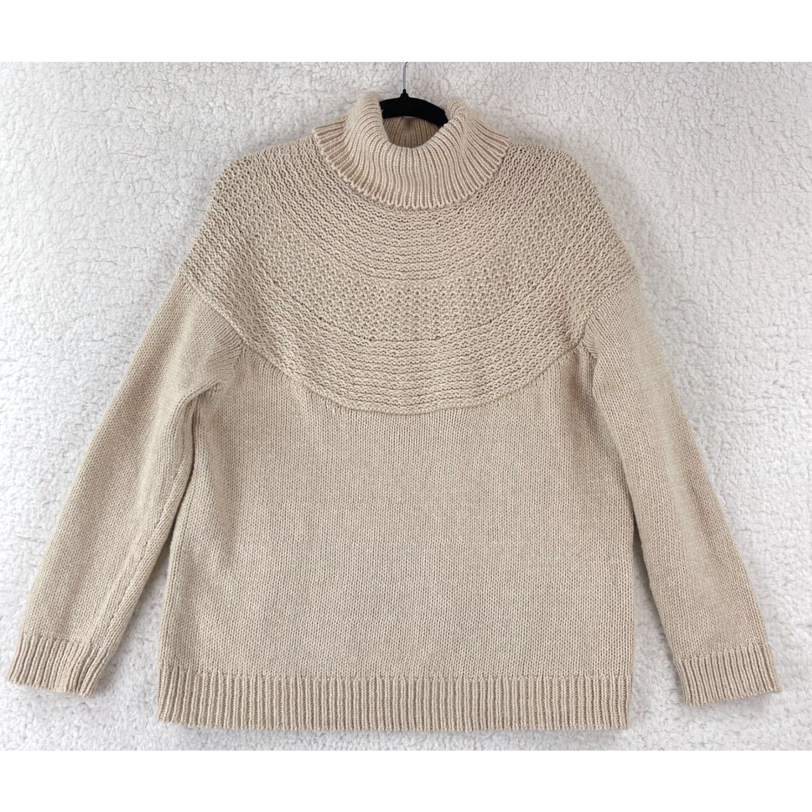 J. Jill J. Jill Petites Ivory Heavy Knit Sweater Womens Cowl Long Sleeve Pullover Size PL Size L / US 10 / IT 46 - 2 Thumbnail