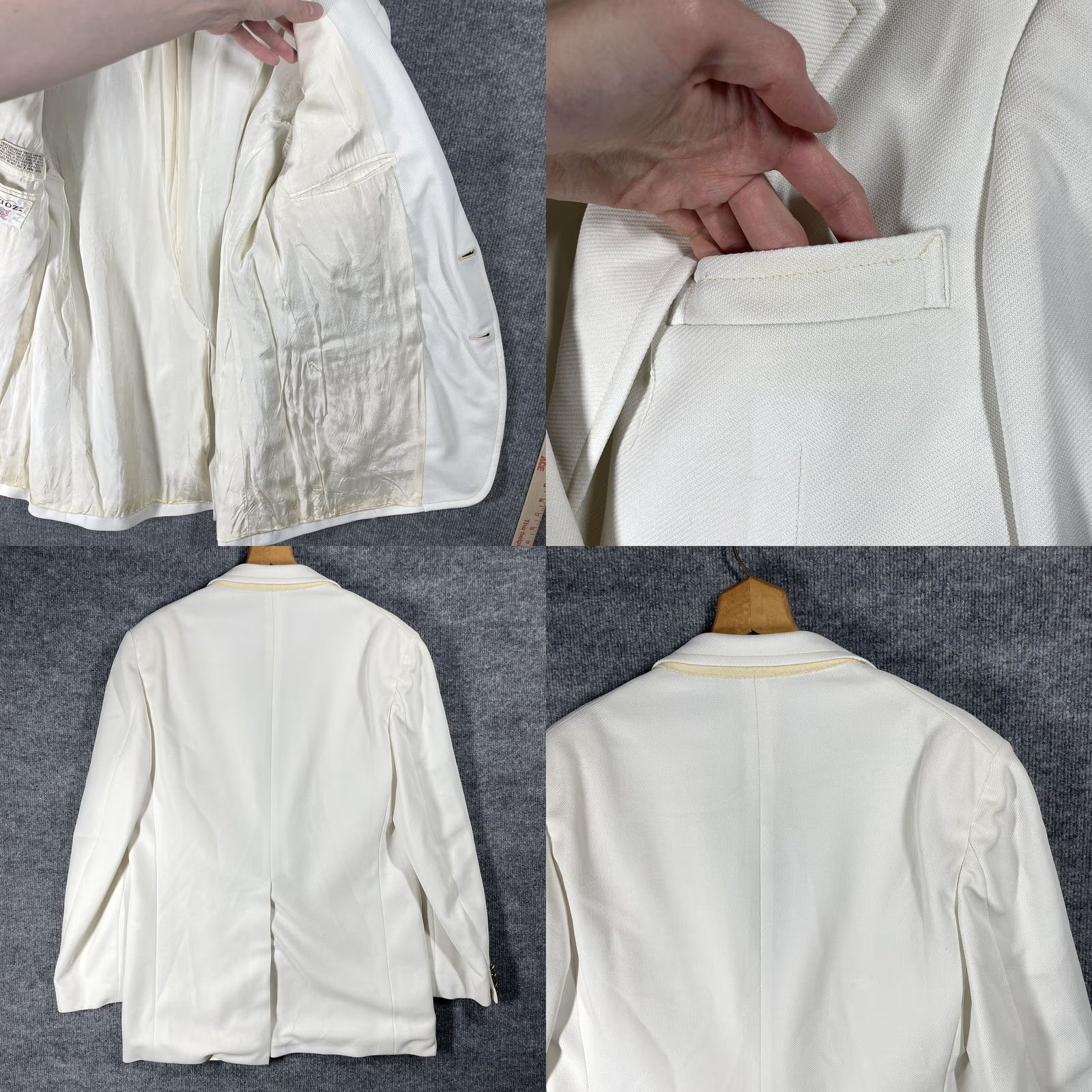 Izod VINTAGE IZOD Blazer Jacket Sport Coat White 60s 70s Size 38 Mens Womens Tennis Golf Preppy Mod GoGo Size 38R - 9 Thumbnail