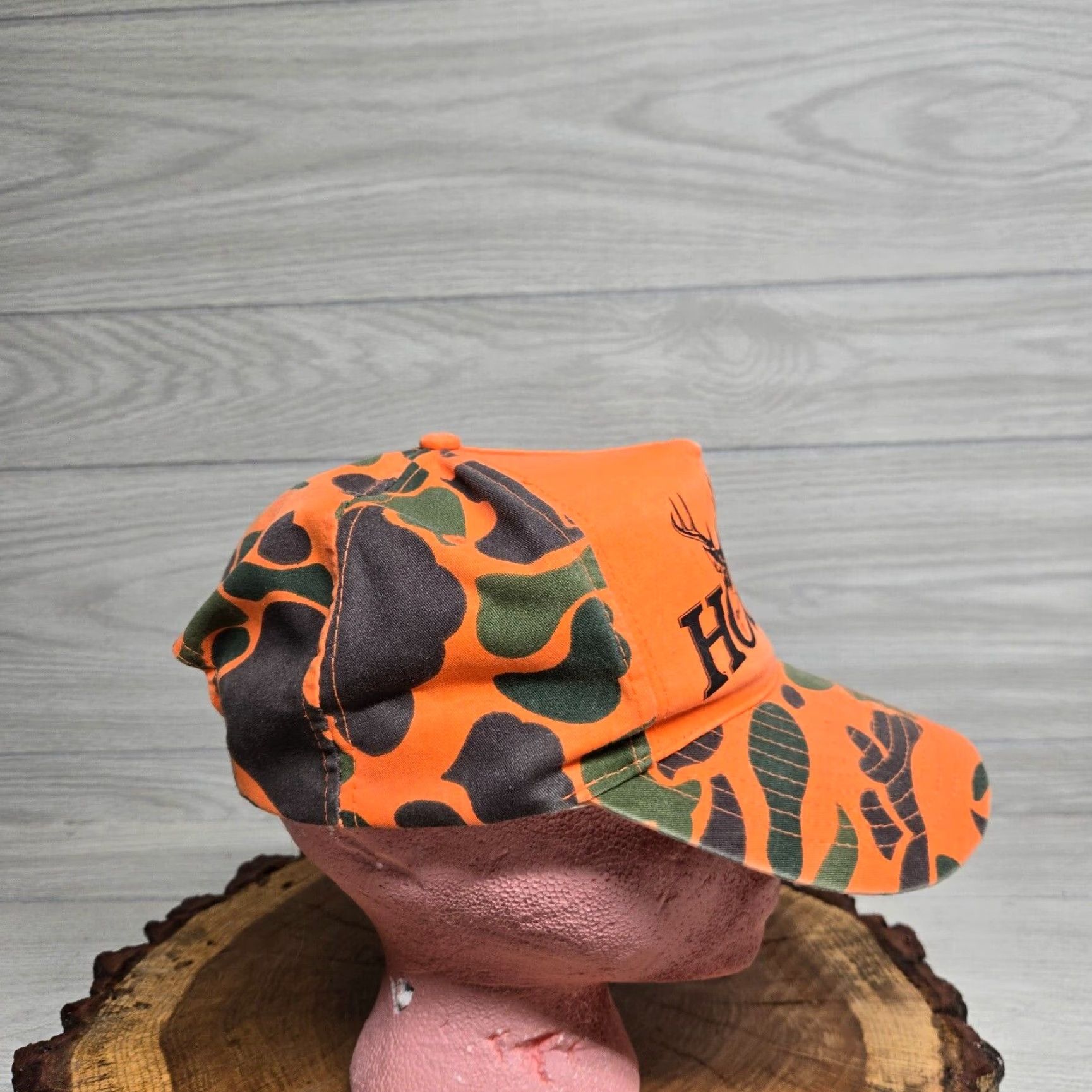 Vintage Vintage Hunting Hat Camouflage Deer Deer Hat Cap Snapback Adult Adjustable Hoss’s 2002 Orange Camo Hat Cap Snapback Adult Adjustable Size ONE SIZE - 2 Thumbnail