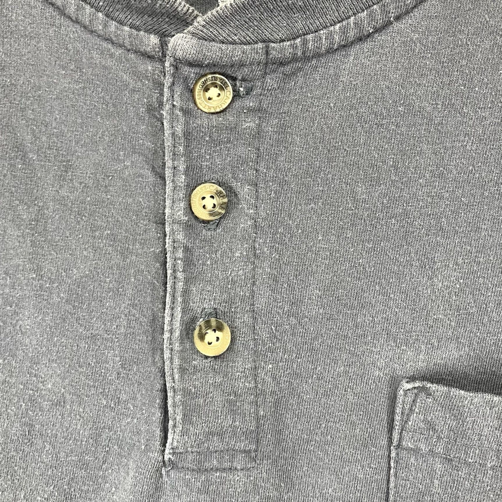 Carhartt VINTAGE Carhartt Mens T-Shirt Henley Long Sleeve Navy Blue All Cotton 100% 2010s K87 Logo Pockets Heavyweight Regular Size L Size US L / EU 52-54 / 3 - 4 Thumbnail