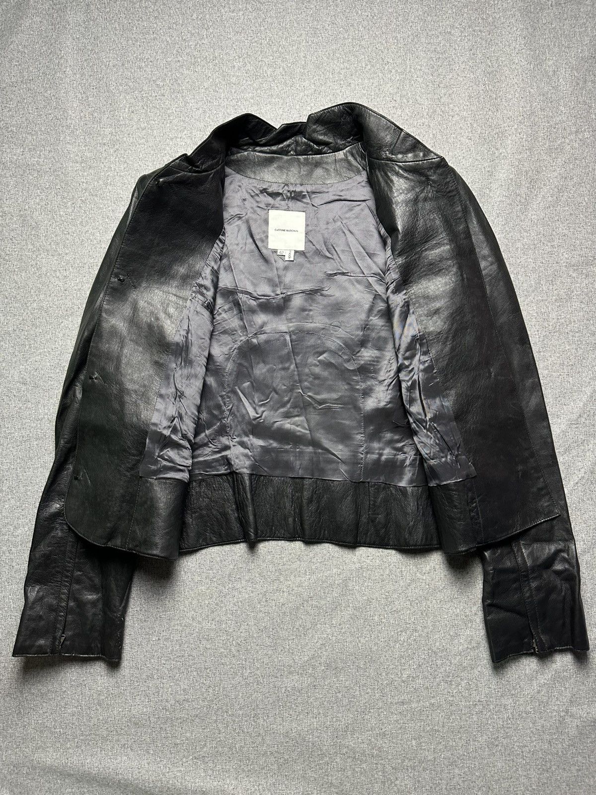 Costume National Costume National - 1990s Black Leather Moto Jacket Size S / US 4 / IT 40 - 4 Thumbnail