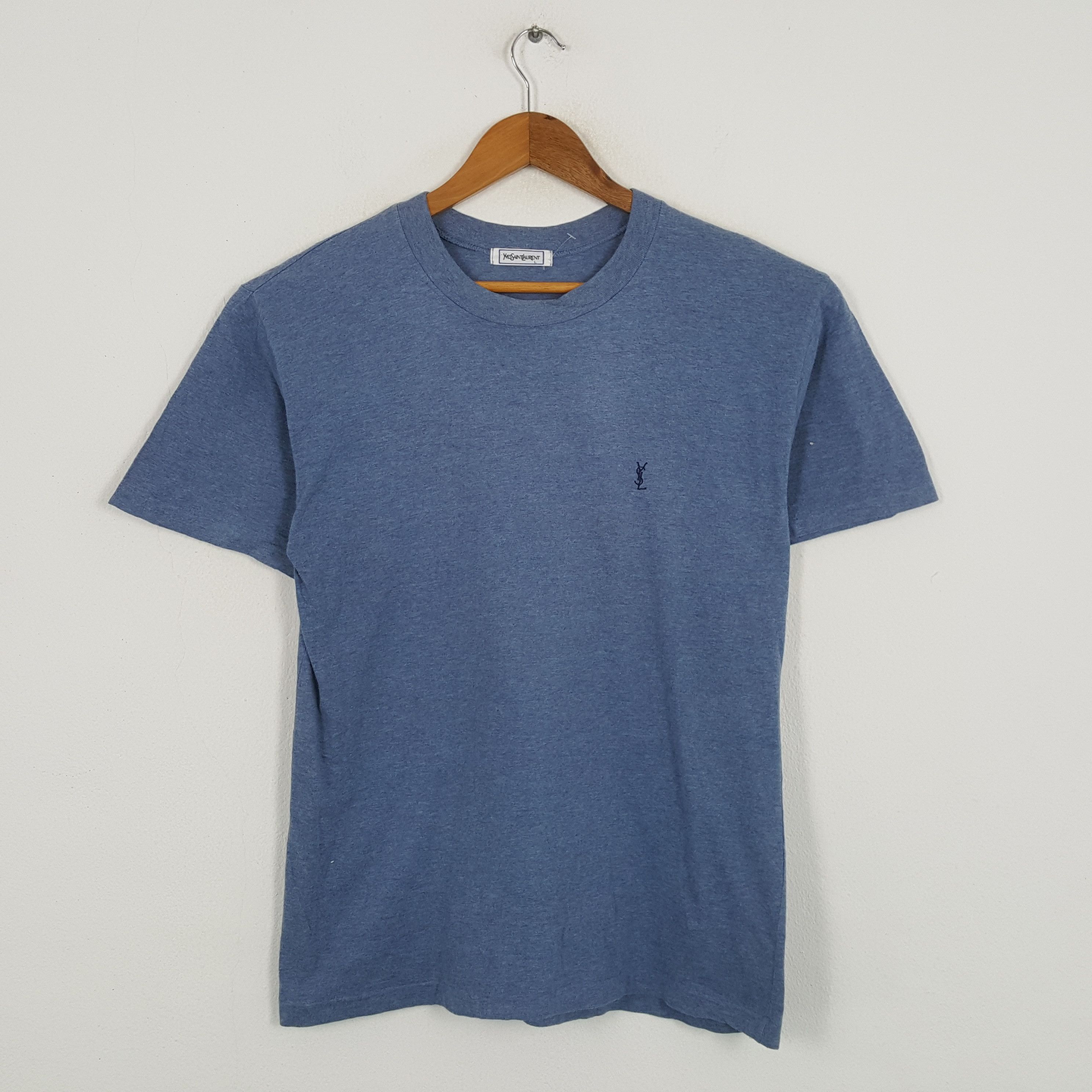 Vintage × Yves Saint Laurent Vintage YVES SAINT LAURENT Italian Brand Small Logo T-Shirts Size US M / EU 48-50 / 2 - 1 Thumbnail