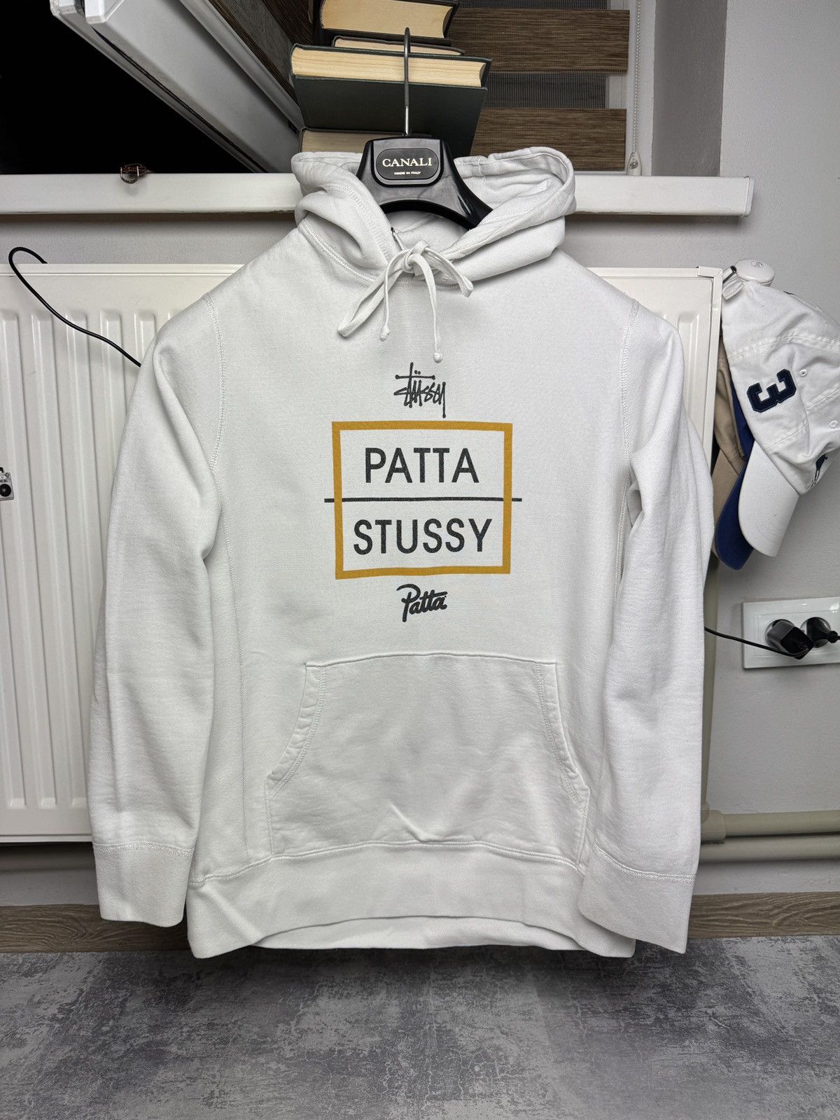 RARE Stussy x Patta Y2K Square Logo Heavyweight Hoodie