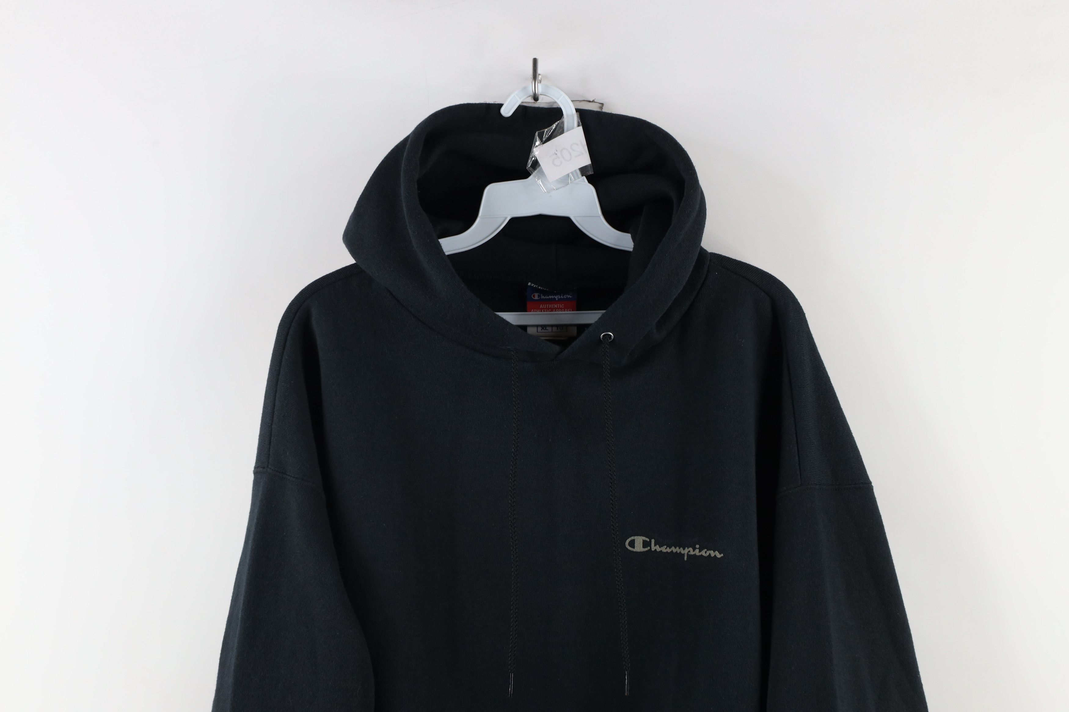 Champion × Vintage Vintage 90s Champion Out Heavyweight Hoodie Sweatshirt Black Size US XL / EU 56 / 4 - 2 Thumbnail