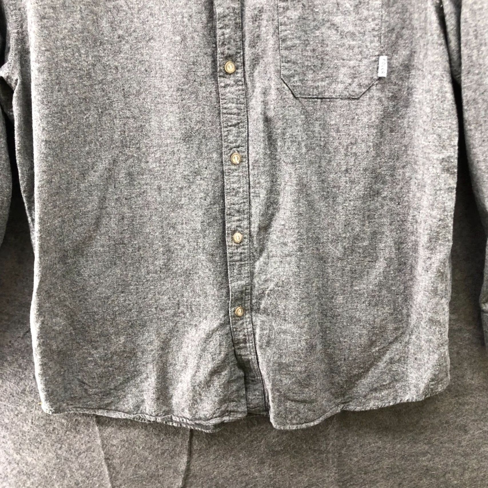 Poler Poler Stuff Flannel Shirt Mens L Gray Long Sleeve Button Up Camp Outdoors Casual Pocketed 100% Cotton Modern Fleece-Free Size US L / EU 52-54 / 3 - 4 Thumbnail