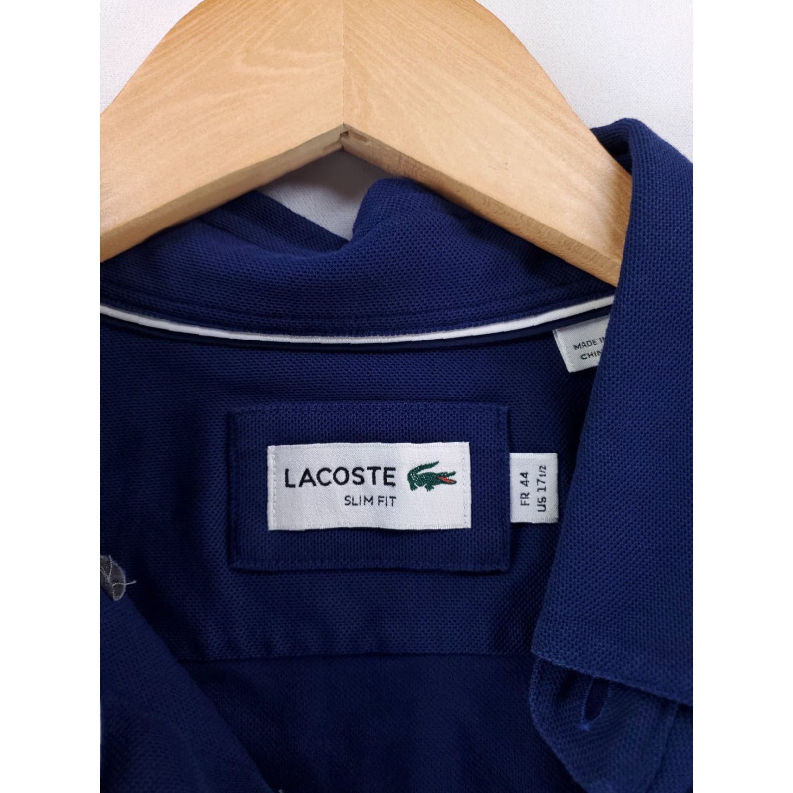 Lacoste Lacoste Shirt Slim Fit Blue Button-Up Long Sleeve Mens 17.5 Blue 17.5 Mens Slim Fit Button-Up Shirt Size US XXL / EU 58 / 5 - 3 Thumbnail