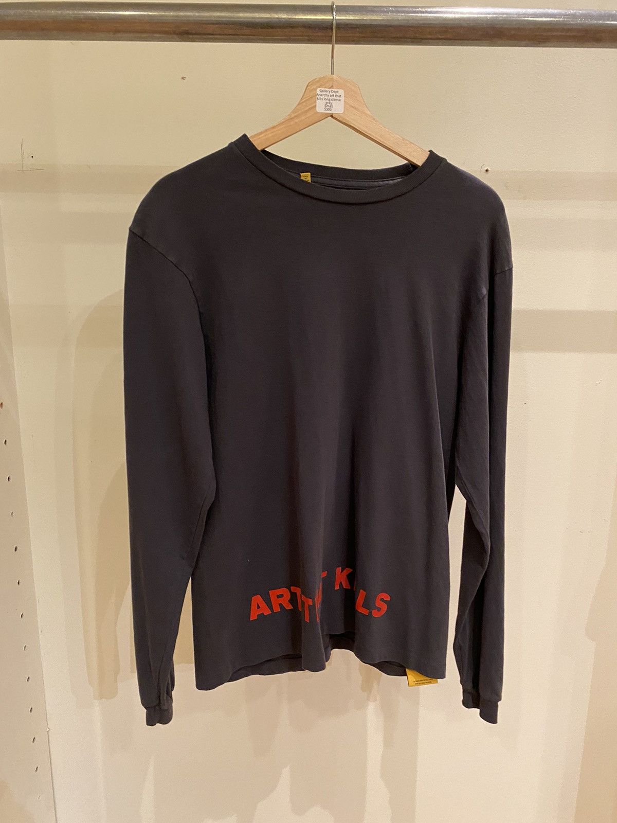 image of Gallery Dept. Anarchy Art That Kills Long sleeve Tee in Grey, Men's (Size Small)