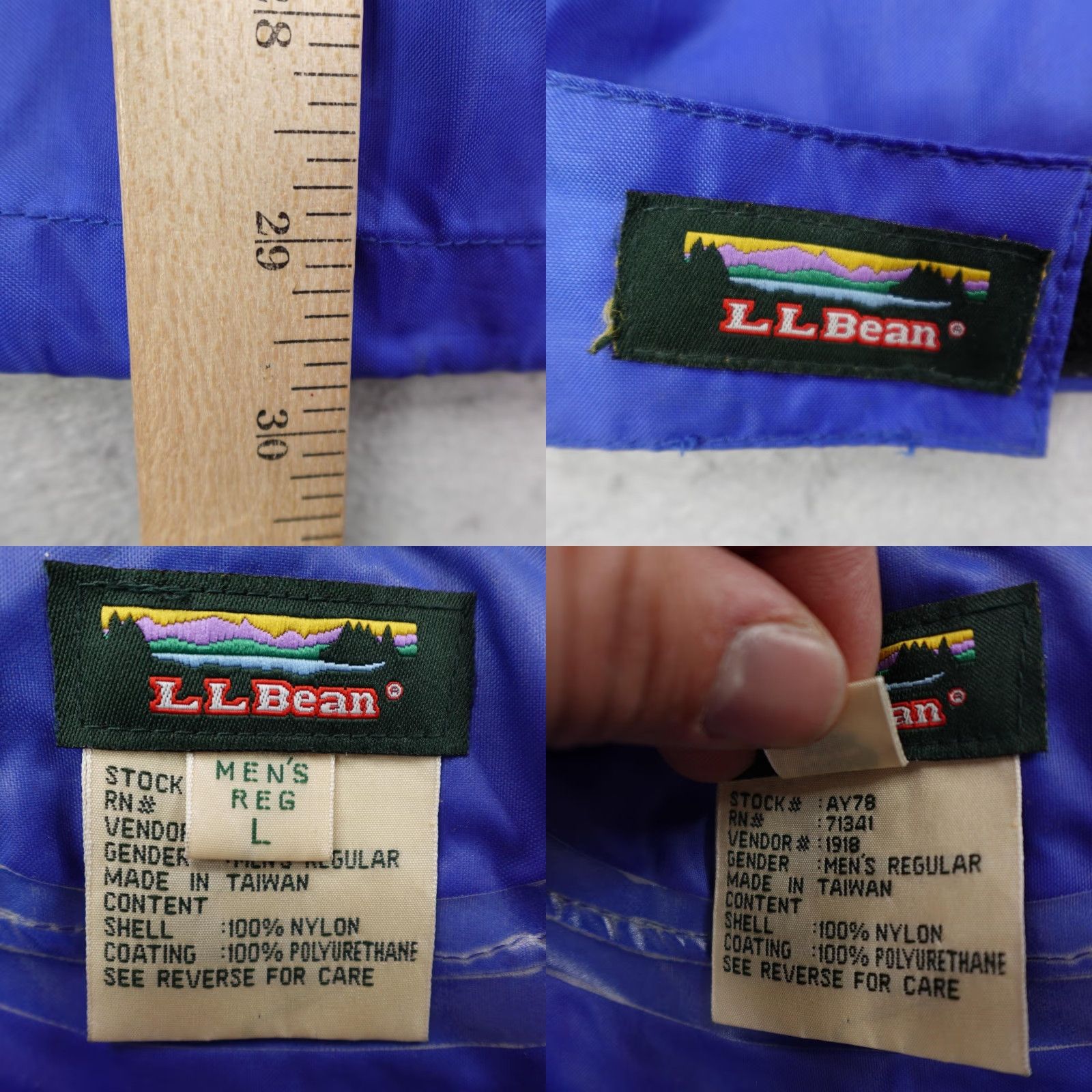 Vintage VINTAGE LL Bean Jacket Mens Large Blue Nylon Full Zip Rain Coat Waterproof 90s Size US L / EU 52-54 / 3 - 8 Thumbnail