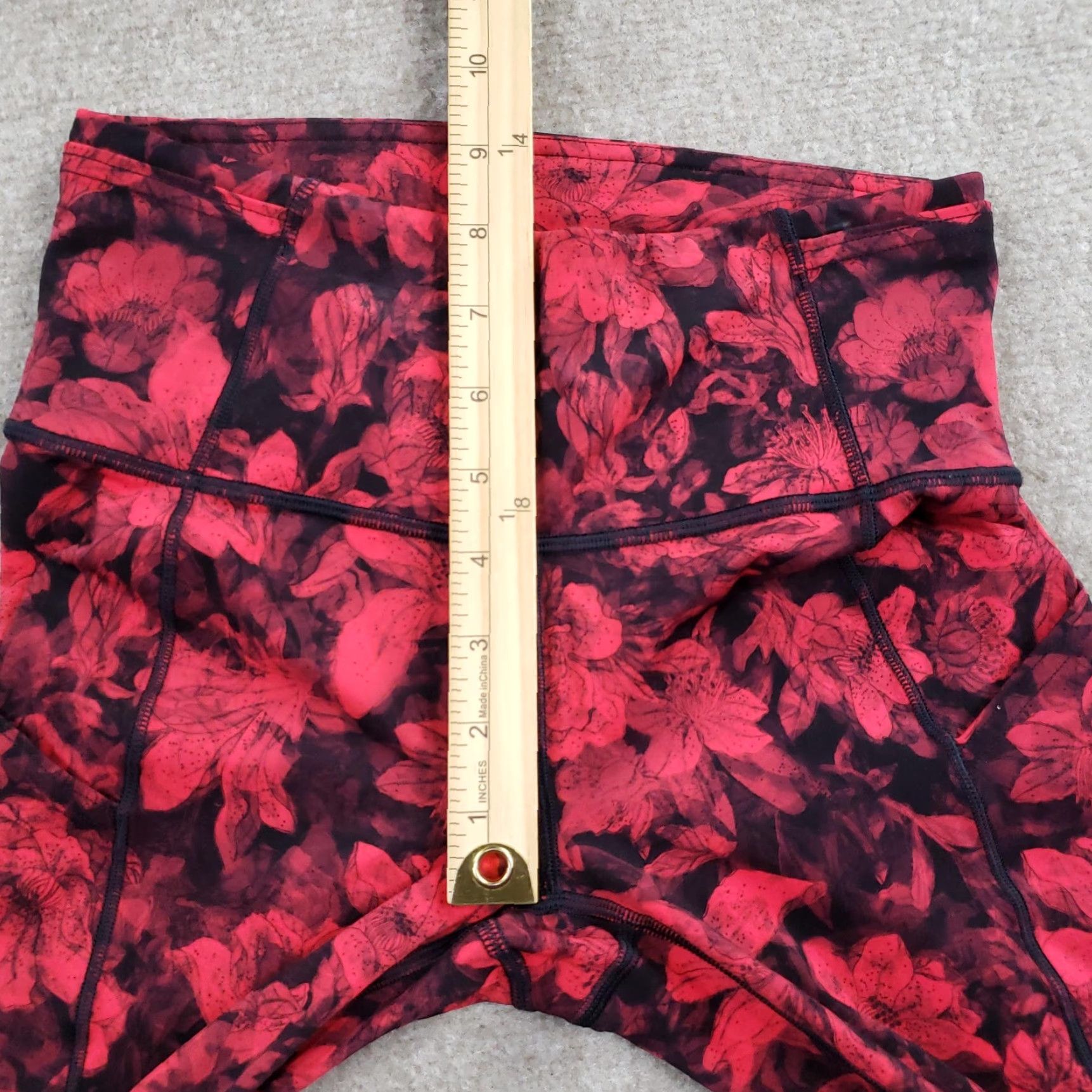 Lululemon Lululemon Leggings Womens 4 Red Floral High Rise Ankle 7/8 Pockets Reflective Activewear Yoga Running Gym 24 in Inseam Womens Size 27" / US 4 / IT 40 - 7 Thumbnail