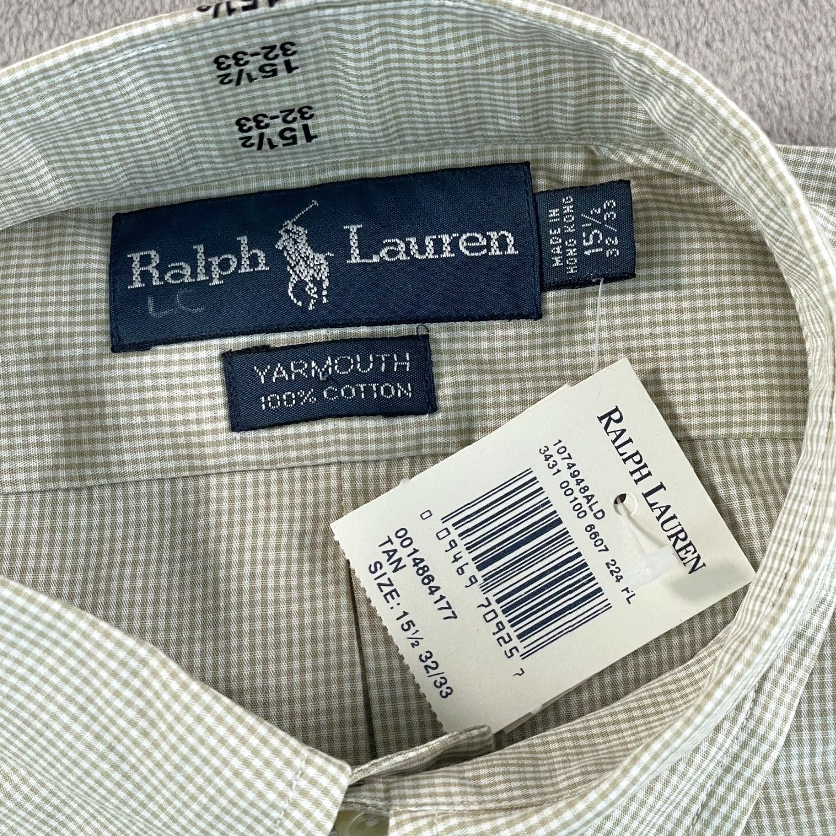 Ralph Lauren Polo Ralph Lauren Oxford Yarmouth Shirt Men 15.5 32/33 Grey Micro Check Pony NWT Size US L / EU 52-54 / 3 - 2 Thumbnail