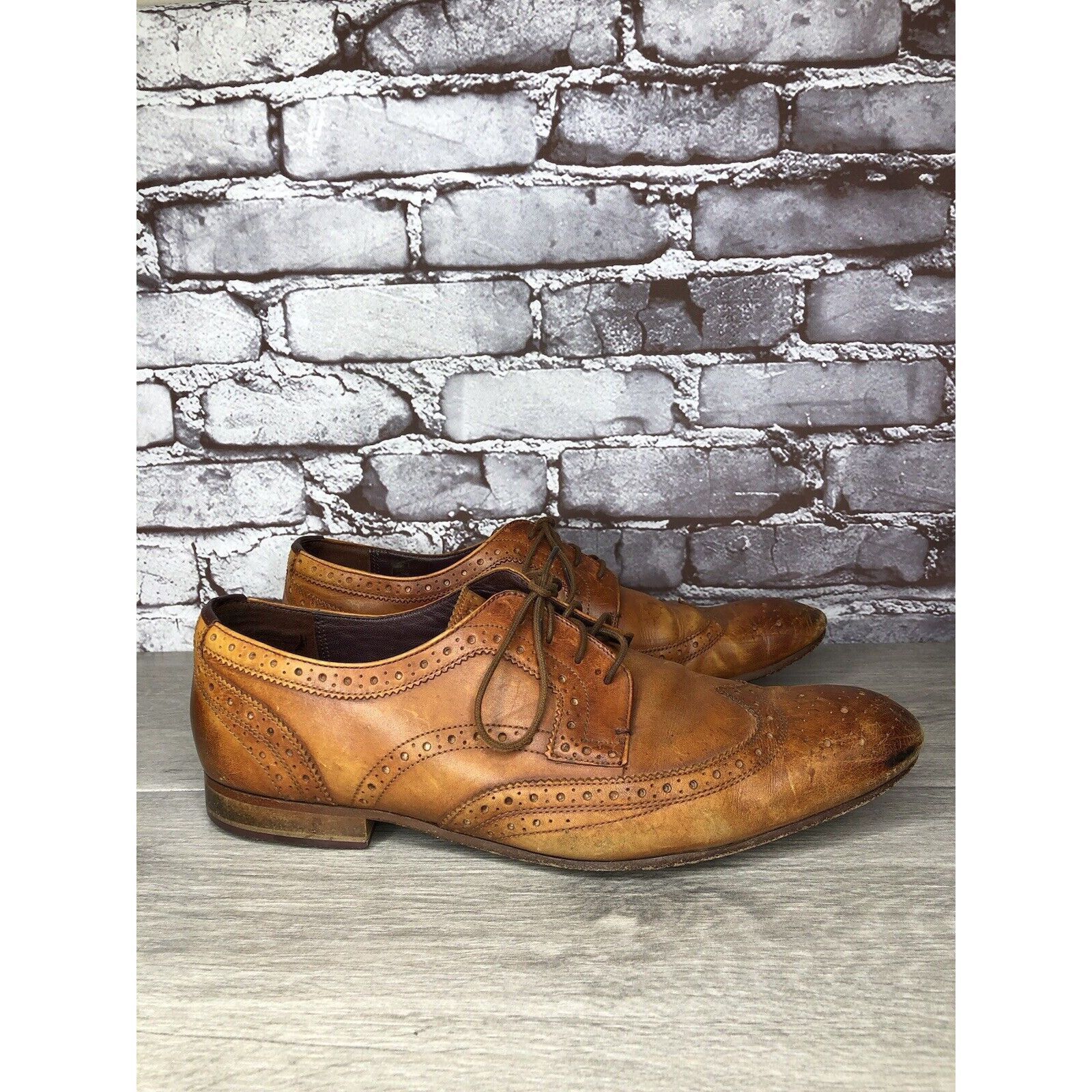 Ted Baker Ted Baker London Gryene Chili Brown Leather Derby Wingtip Ox Size US 12 / EU 45 - 16 Thumbnail