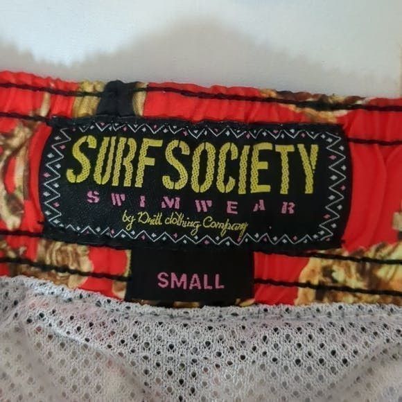 The Unbranded Brand Surf society swimwear black gold red shorts size small Size US 27 - 2 Thumbnail