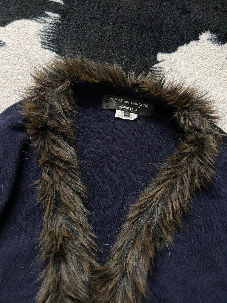 Other Comme Des Garcons Wool cardigan with fur collar Size L / US 10 / IT 46 - 3 Thumbnail