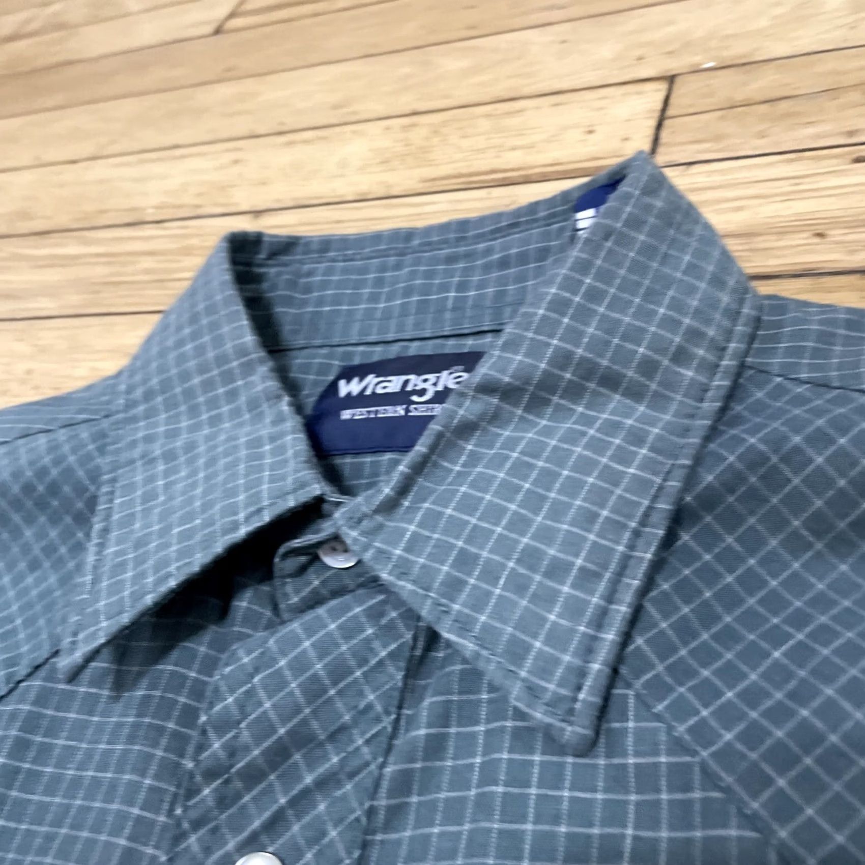 Wrangler VINTAGE WRANGLER Western Shirts Pearl Snap Men L Green Plaid Retro 48" Button-Up Shirt Size US L / EU 52-54 / 3 - 4 Thumbnail
