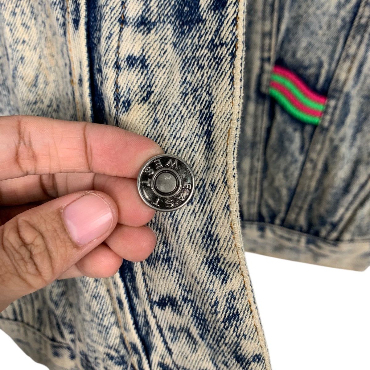 Japanese Brand EAST WEST by Panda Group Stone Wash Denim Jacket #2185-C97 Size US M / EU 48-50 / 2 - 14 Thumbnail
