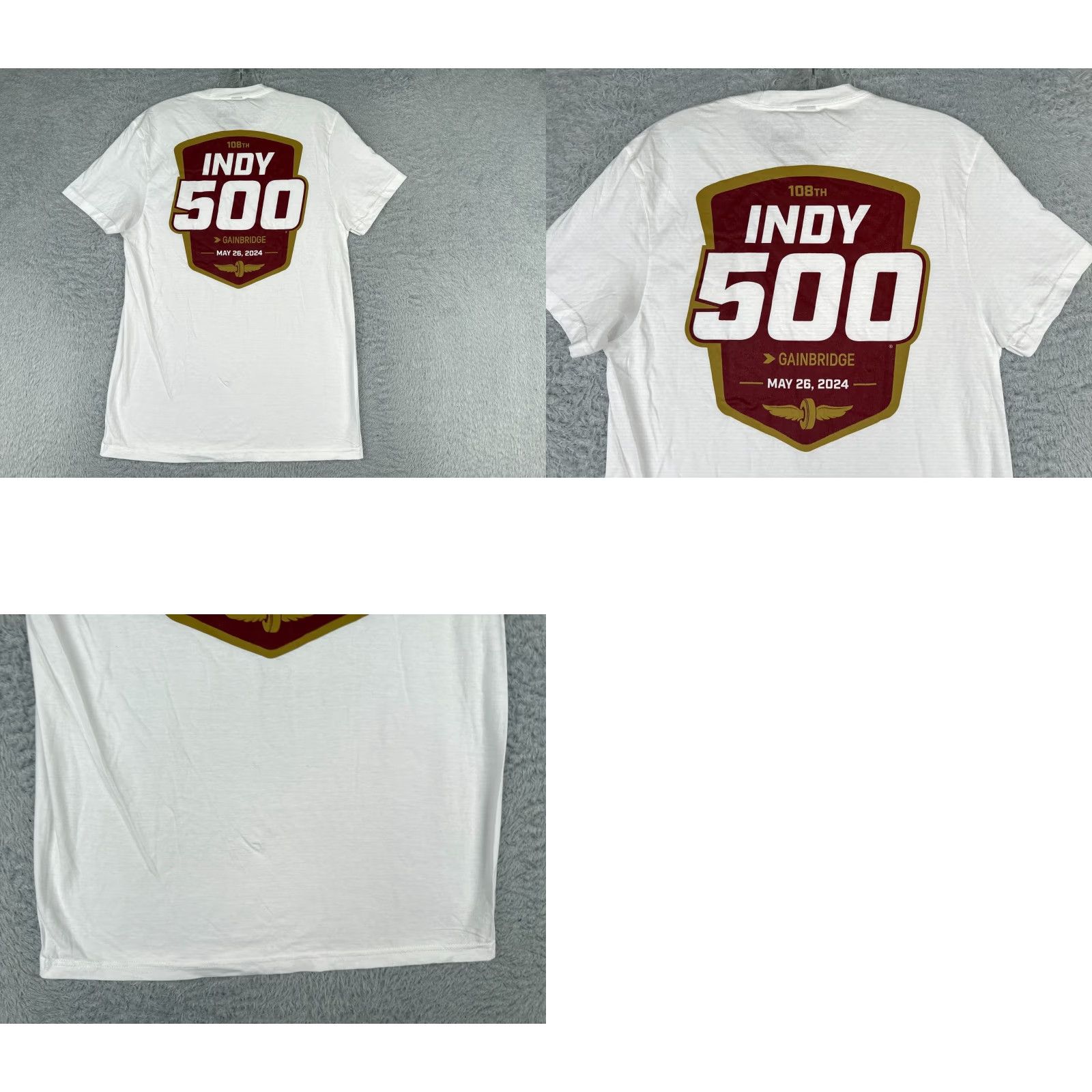 Vintage Legends Global Merchandise 2024 Indy 500 Shirt IMS Indycar NEW White Short Sleeve Crew Neck Adult Small Men’s T-Shirt Logo Size US S / EU 44-46 / 1 - 9 Thumbnail