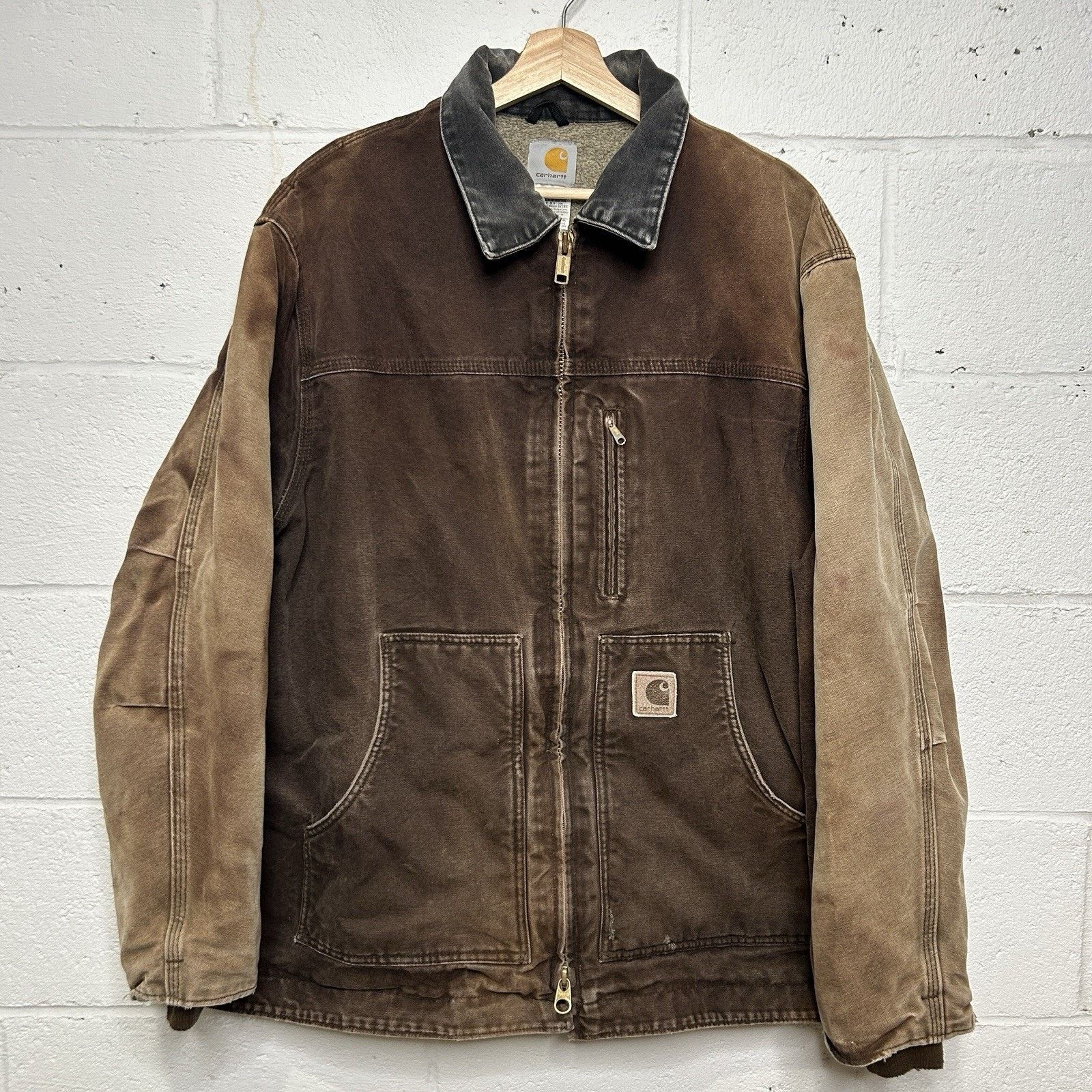 Carhartt Vintage Carhartt Sherpa-Lined Ridge Jacket “Dark Brown” C61 Size US XL / EU 56 / 4 - 1 Thumbnail