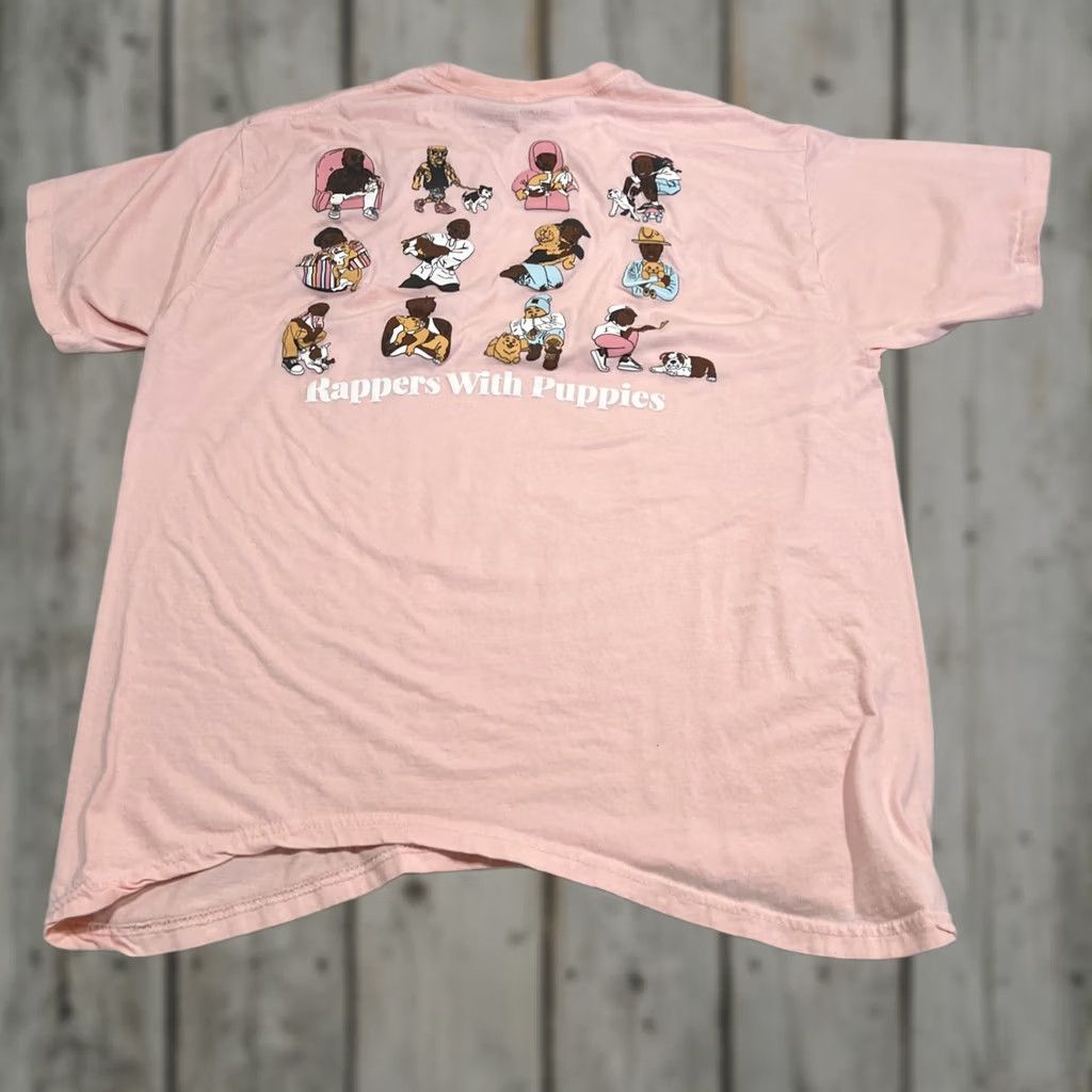 Pinko Dog Limited Rappers With Puppies Pink T Shirt Women’s L Graphic Shirt Size L / US 10 / IT 46 - 1 Thumbnail
