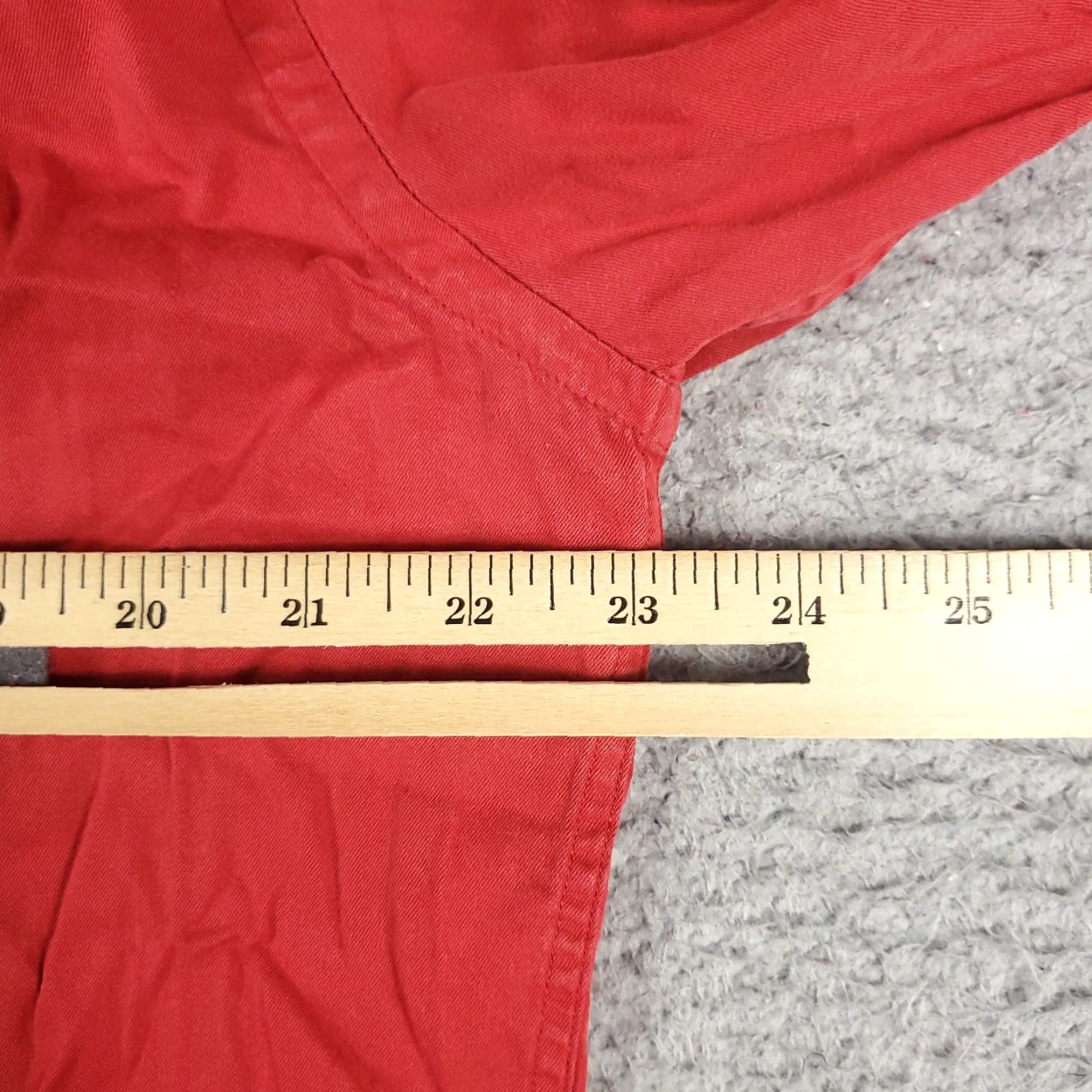 Tommy Hilfiger Tommy Hilfiger Dress Shirt Men 16.5 Red Long Sleeve Button Up Solid Classic Modern Size 42R - 5 Thumbnail