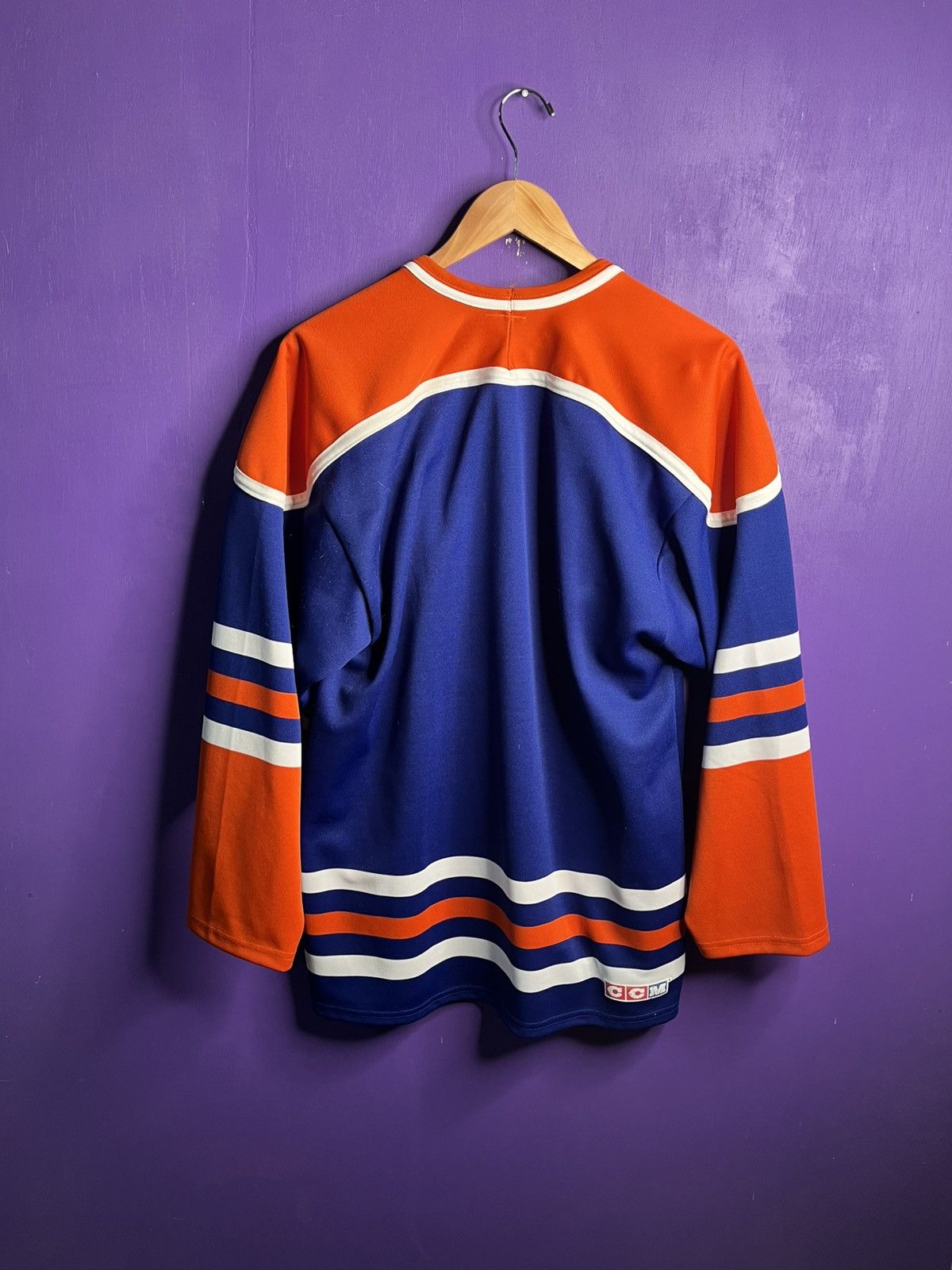 Ccm × NHL × Vintage Vintage 90s Edmonton oilers patch logo jersey Size US M / EU 48-50 / 2 - 2 Thumbnail