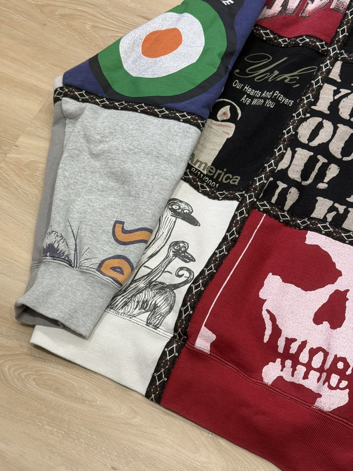 Supreme Number Nine Patchwork Zip Hoodie is available for purchase 