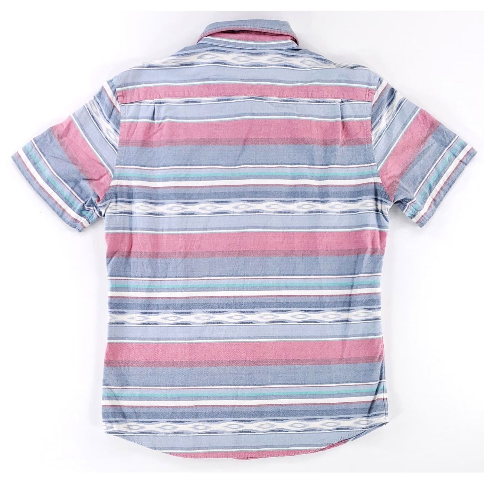 Faherty Faherty Button Down Shirt Short Sleeve Striped Southwest Multicolor Mens M Blue Pink Button-Down Shirt M Mens Size US M / EU 48-50 / 2 - 3 Thumbnail