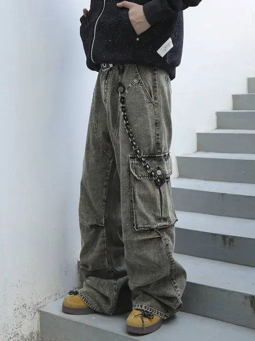 Designer × Japanese Brand × Vintage y2k baggy cargo hiphop faded pants Size US 34 / EU 50 - 4 Thumbnail