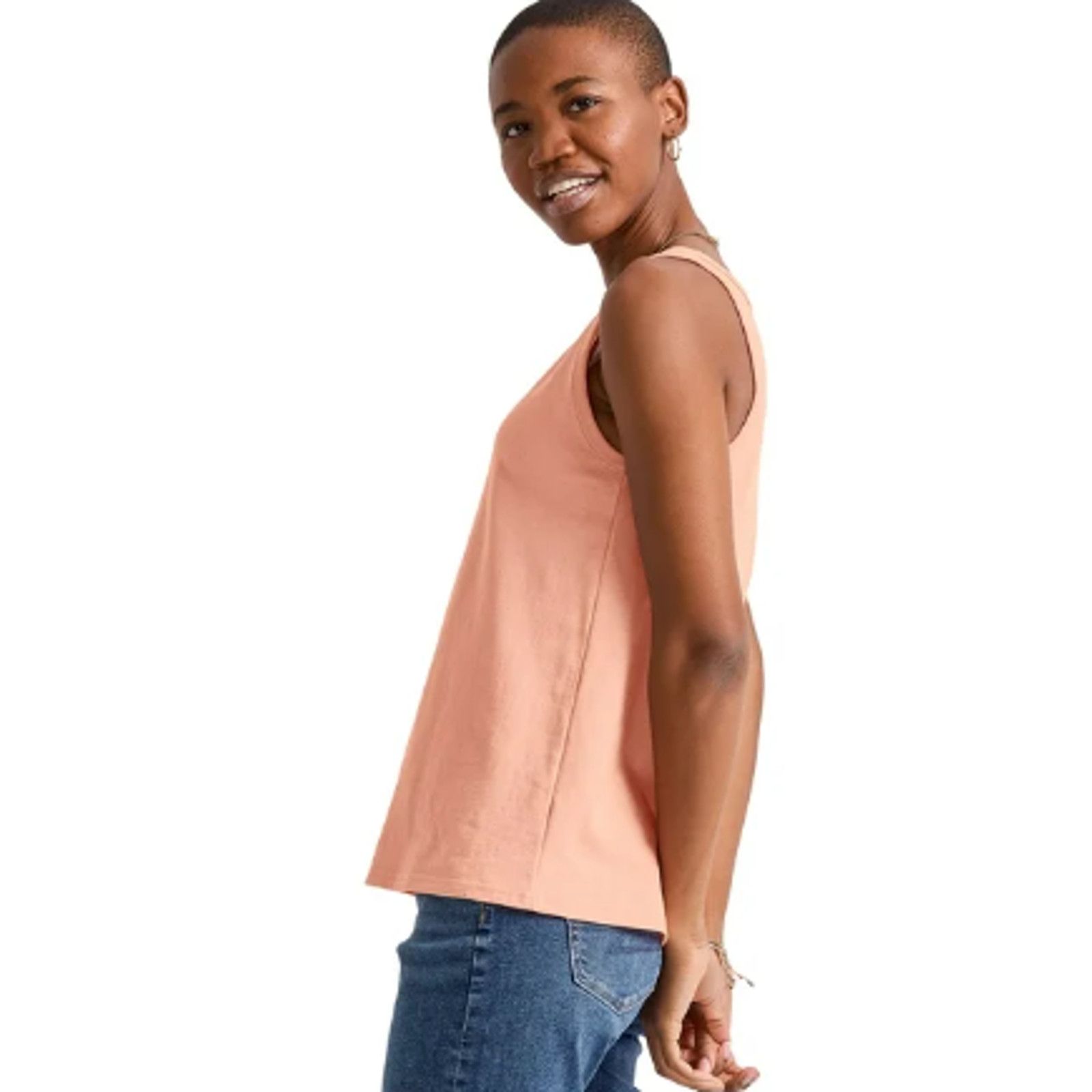 Hanes New Hanes Womens Small Essentials Orange Cotton Tank Top Size S / US 4 / IT 40 - 2 Thumbnail