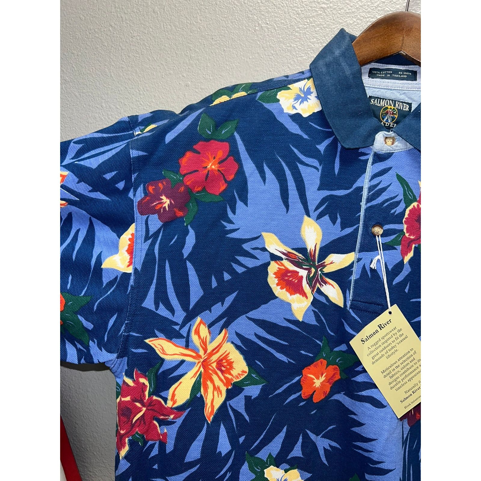 Vintage Vintage Salmon River Polo Shirt Floral Hawaiian NWT Medium Size US M / EU 48-50 / 2 - 2 Thumbnail